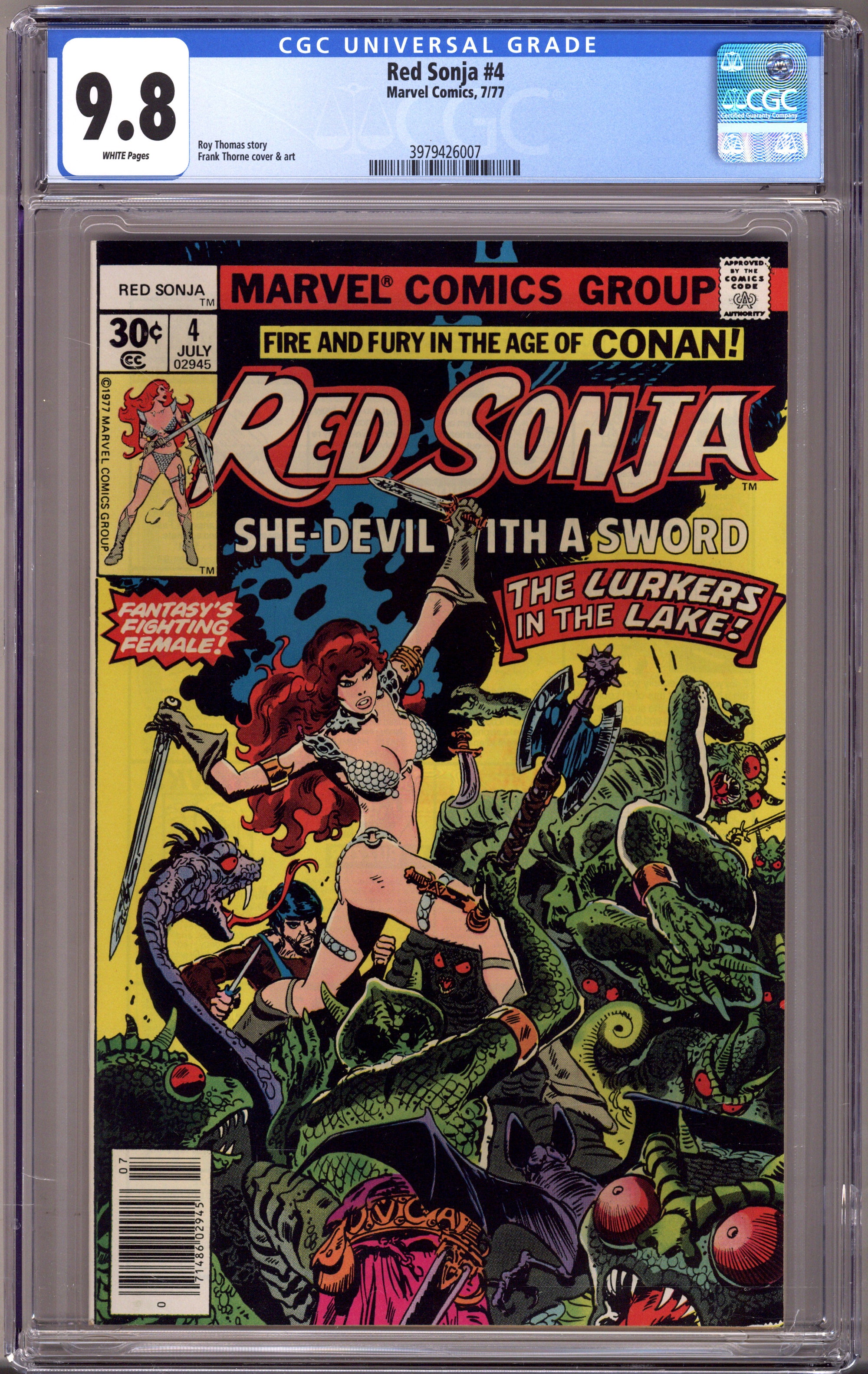 Red Sonja Vol 1 4 CGC 9.8 (NM/M) (1977) 