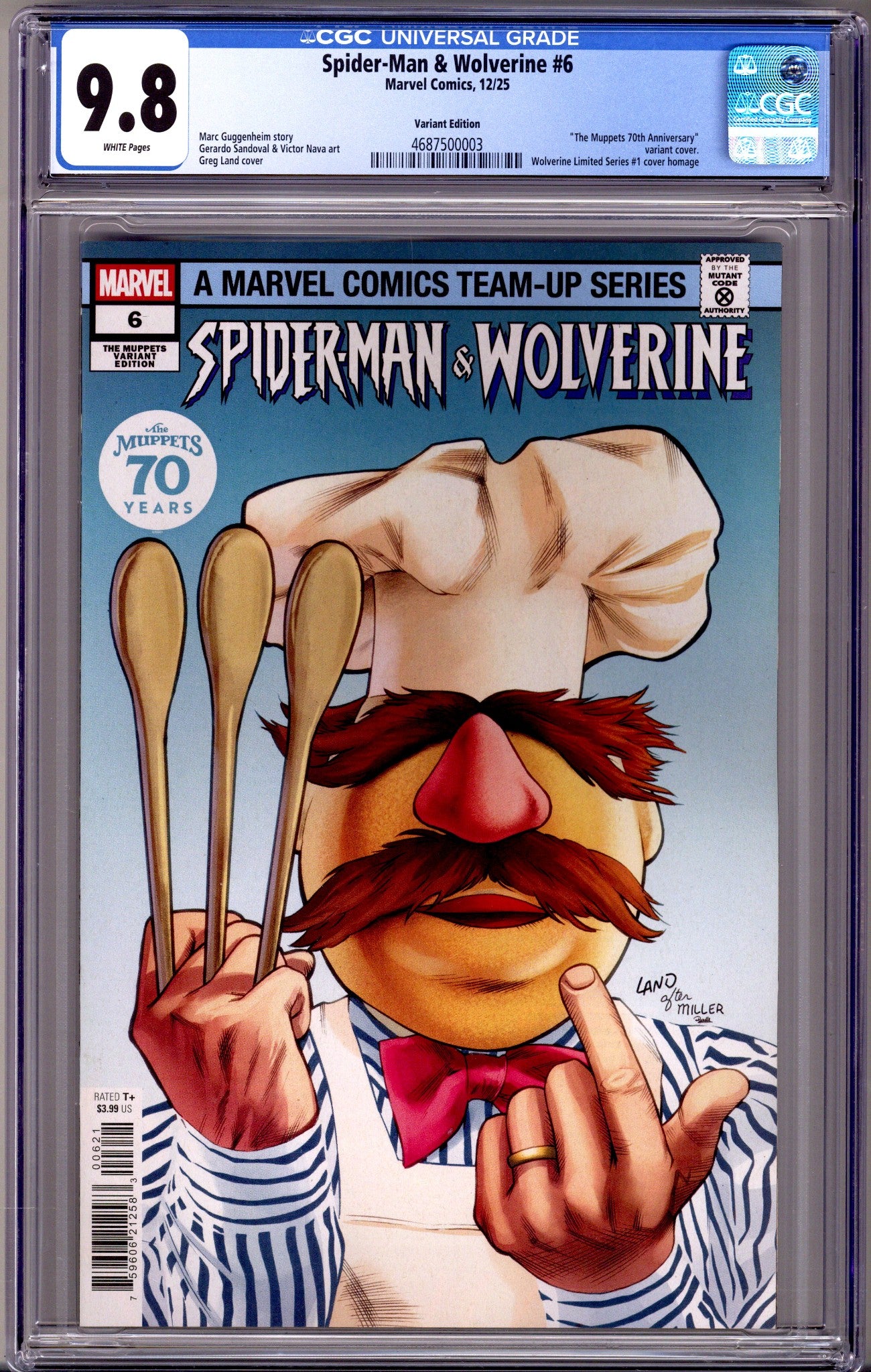 Spider-Man & Wolverine Vol 2 6 CGC 9.8 (NM/M) (2025) Land Homage Variant 
