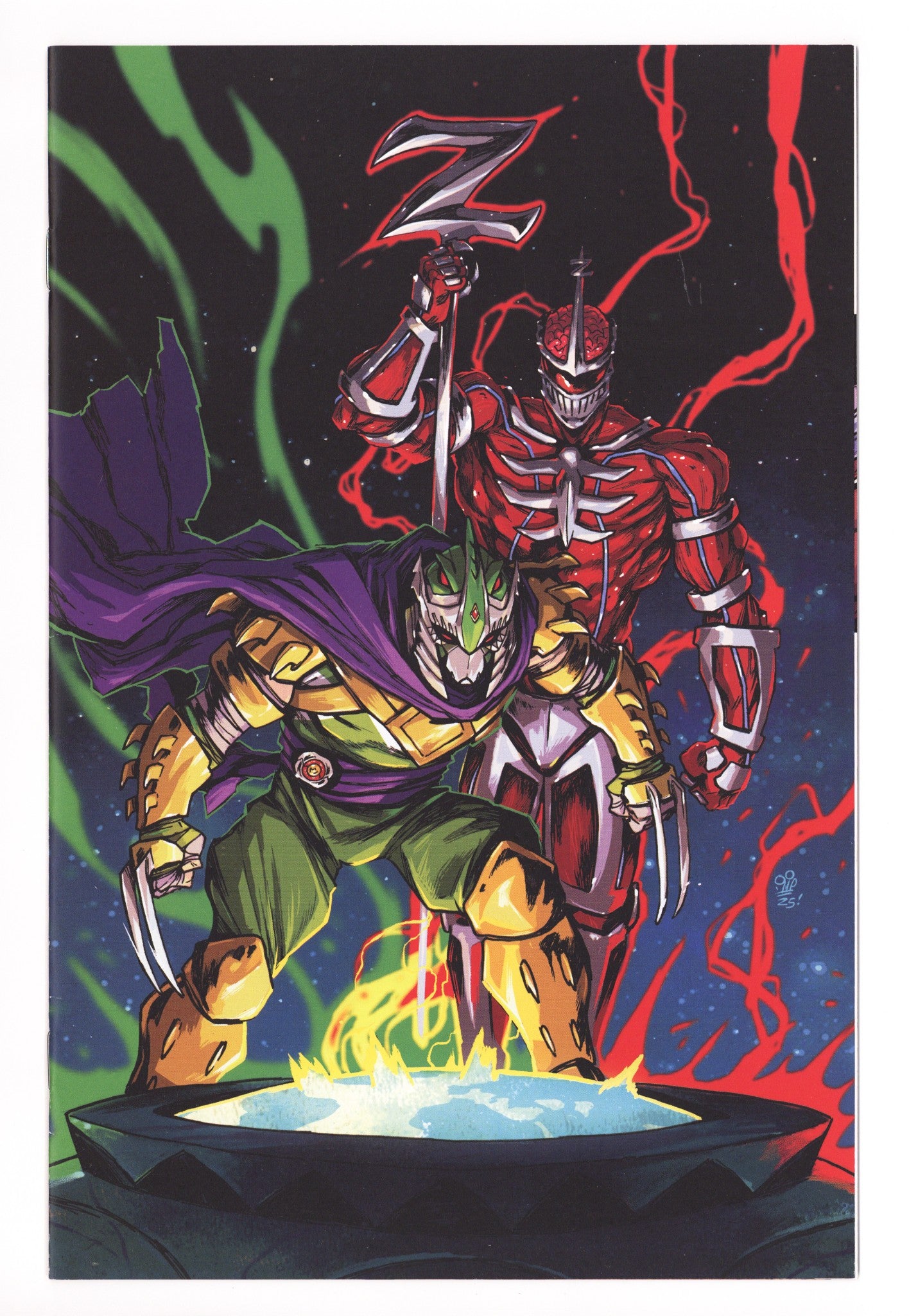 Mighty Morphin Power Rangers / Teenage Mutant Ninja Turtles Vol 3 2 VF/NM (9.0) (2025) Dialynas Virgin Incentive Variant 