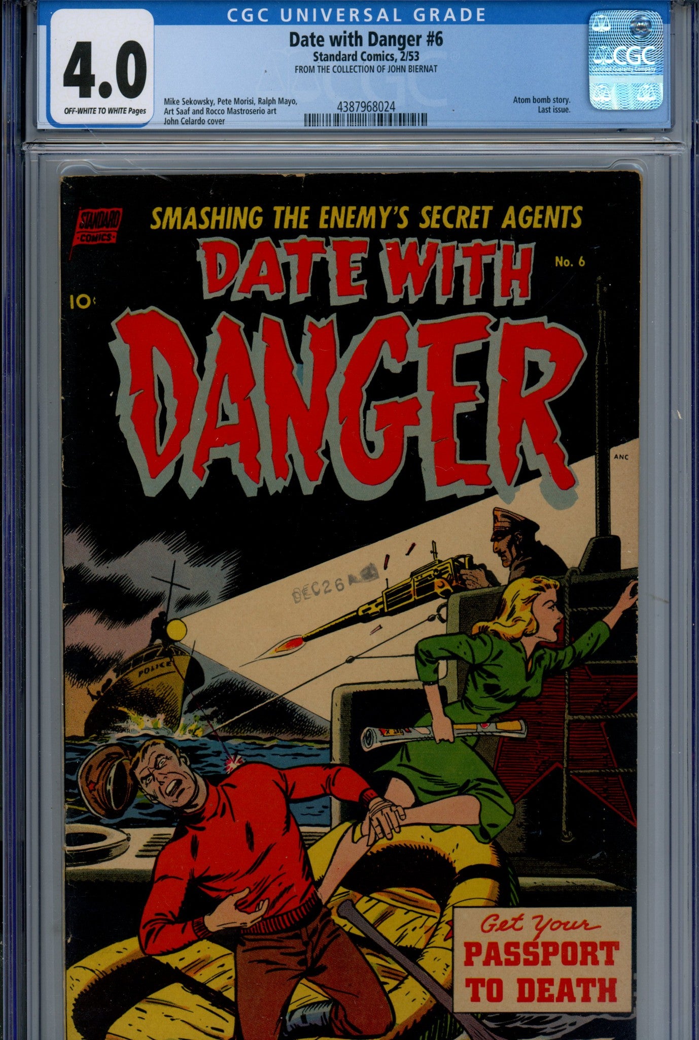 Date with Danger 6 CGC 4.0 (VG) (1953) 