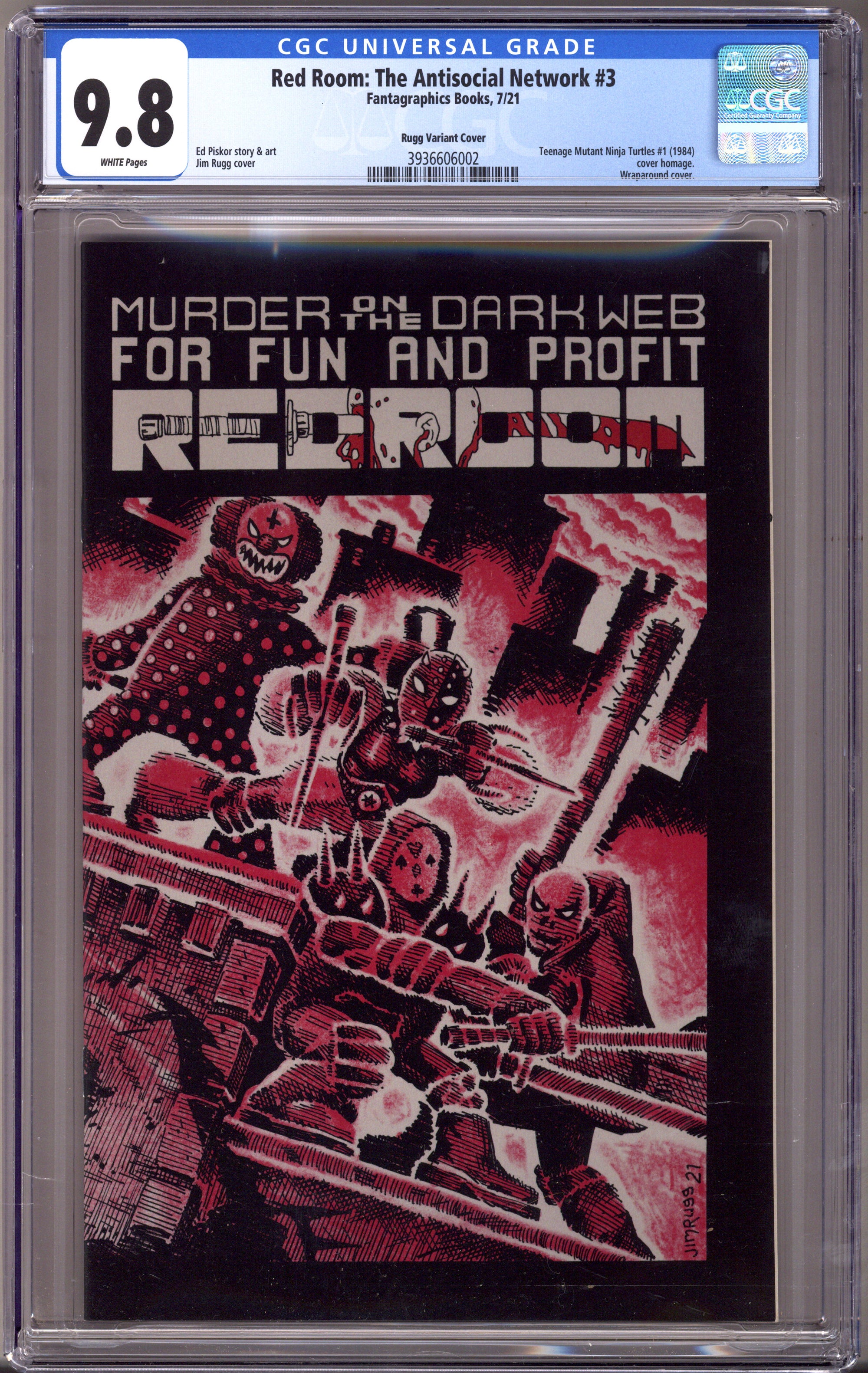 Red Room: The Antisocial Network 3 CGC 9.8 (NM/M) (2021) Rugg Homage Variant 