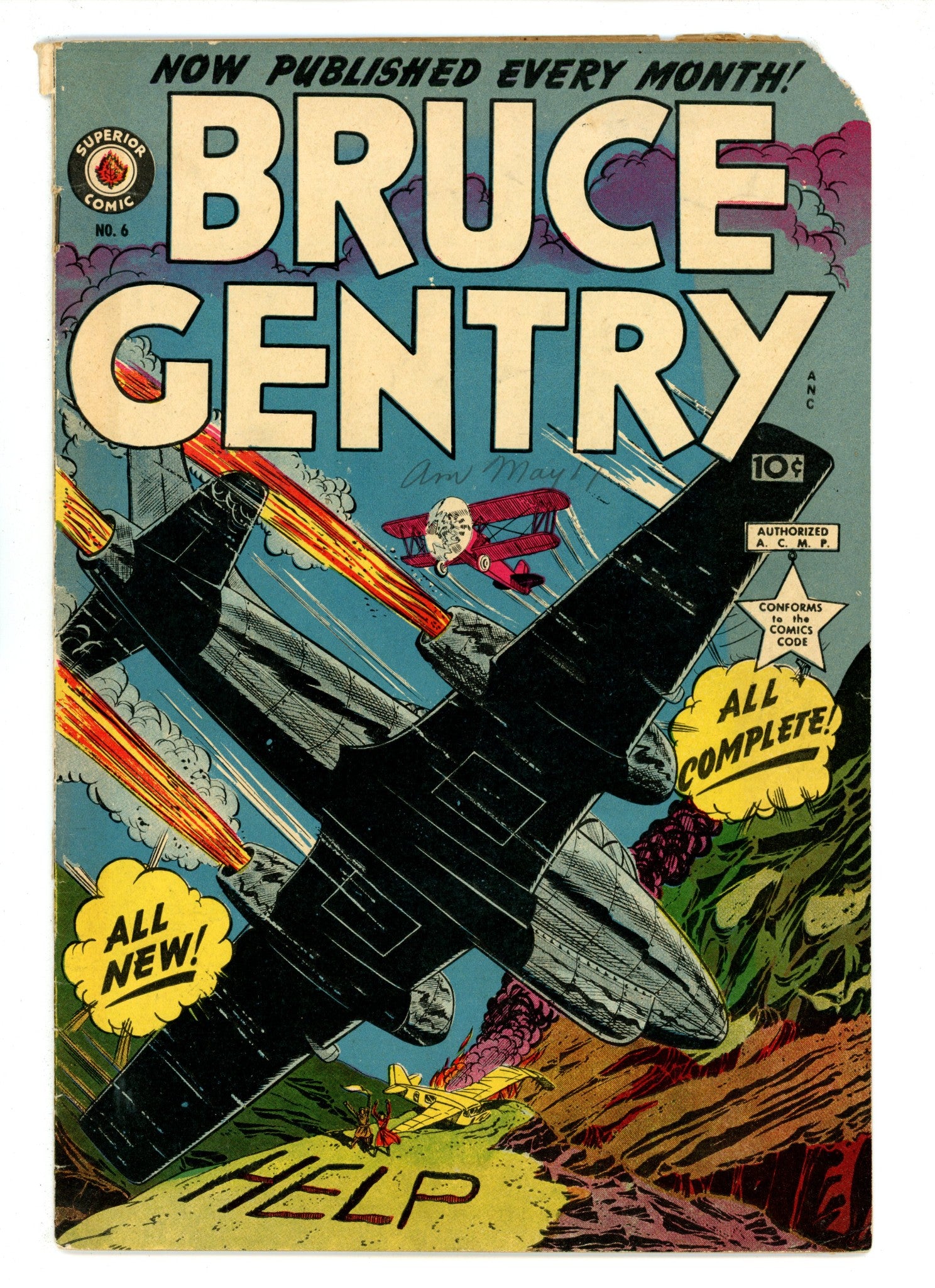 Bruce Gentry Comics 6 GD (2.0) (1949) 