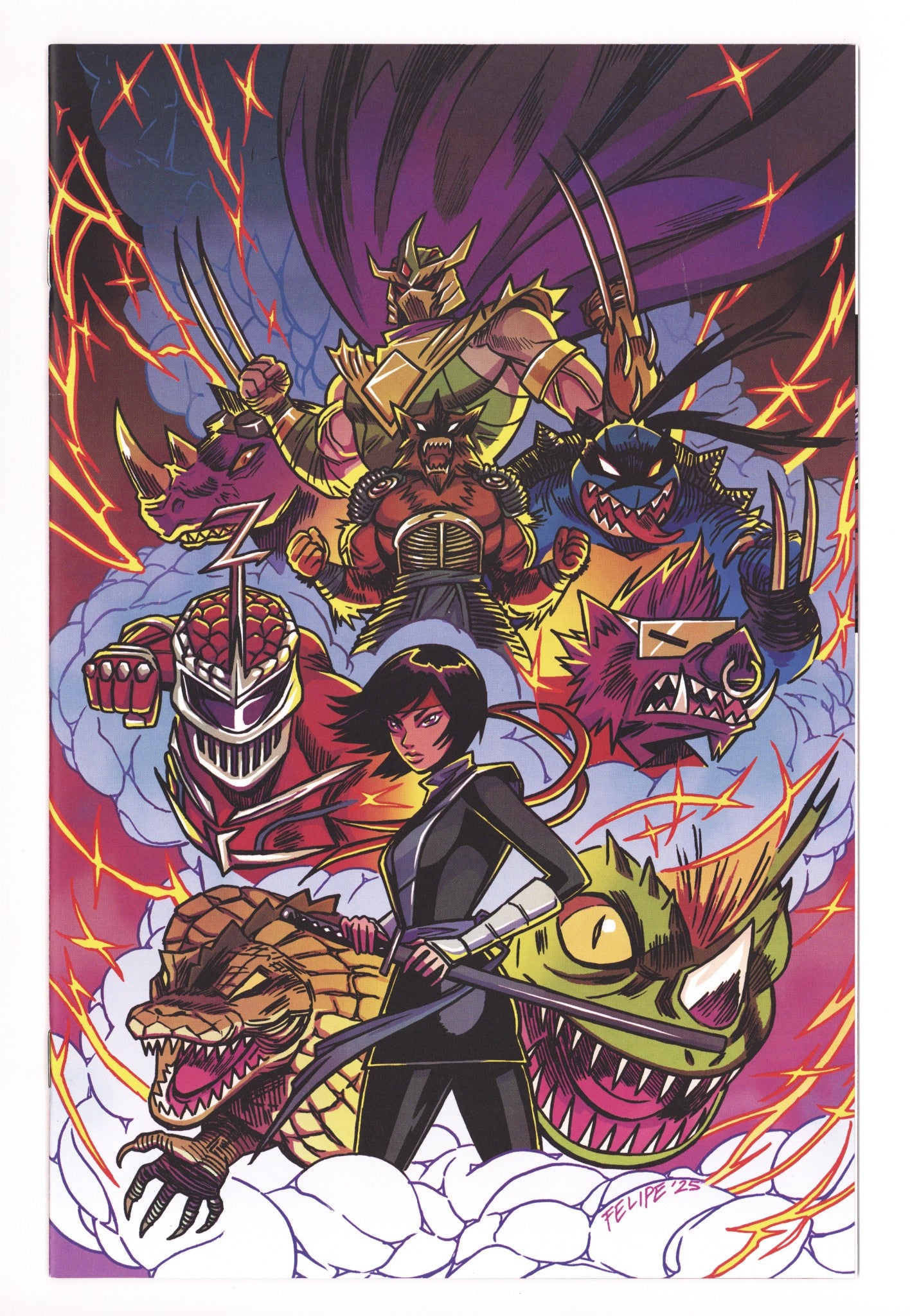 Mighty Morphin Power Rangers / Teenage Mutant Ninja Turtles Vol 3 2 VF/NM (9.0) (2025) Smith Virgin Incentive Variant 