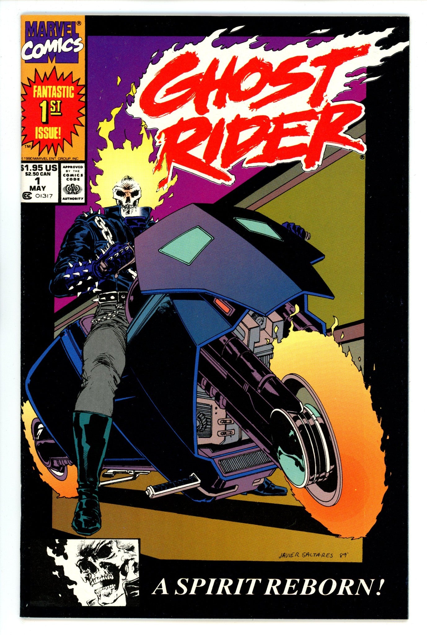 Ghost Rider Vol 2 1 VF+ (8.5) (1990) 2nd Print 