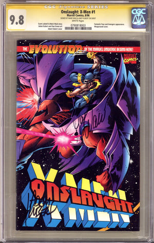 Onslaught: X-Men 1 CGC 9.8 (NM/M) (1996) Signed x2 Cover Mark Waid & Andy Kubert