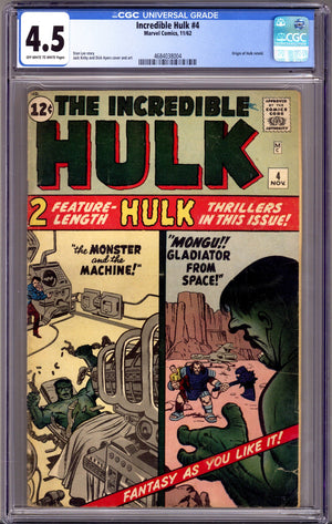 The Incredible Hulk Vol 1 4 CGC 4.5 (VG+)   (1962)