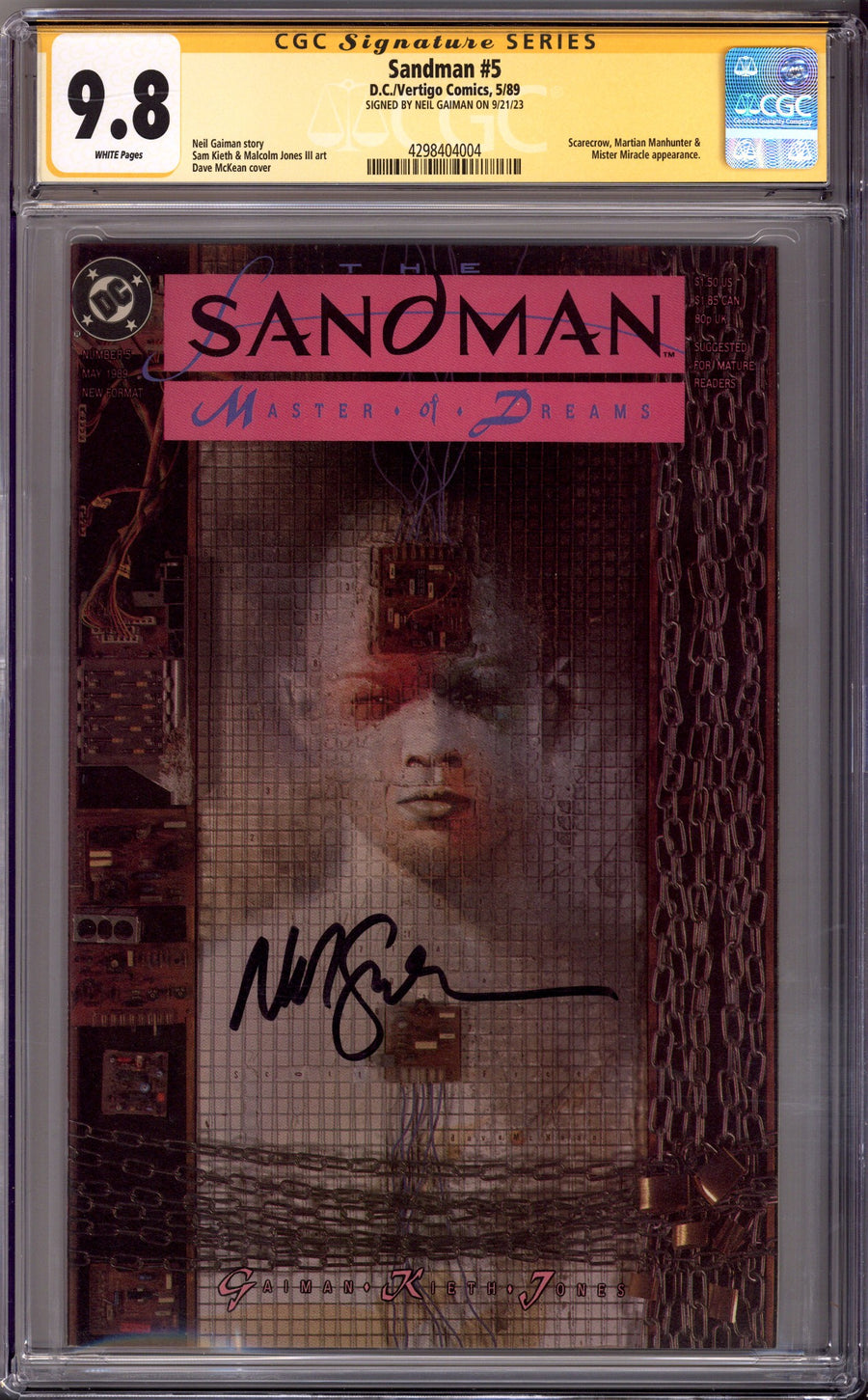 Sandman Vol 2 5 CGC 9.8 (NM/M) (1989) Signed x1 Cover Neil Gaiman 