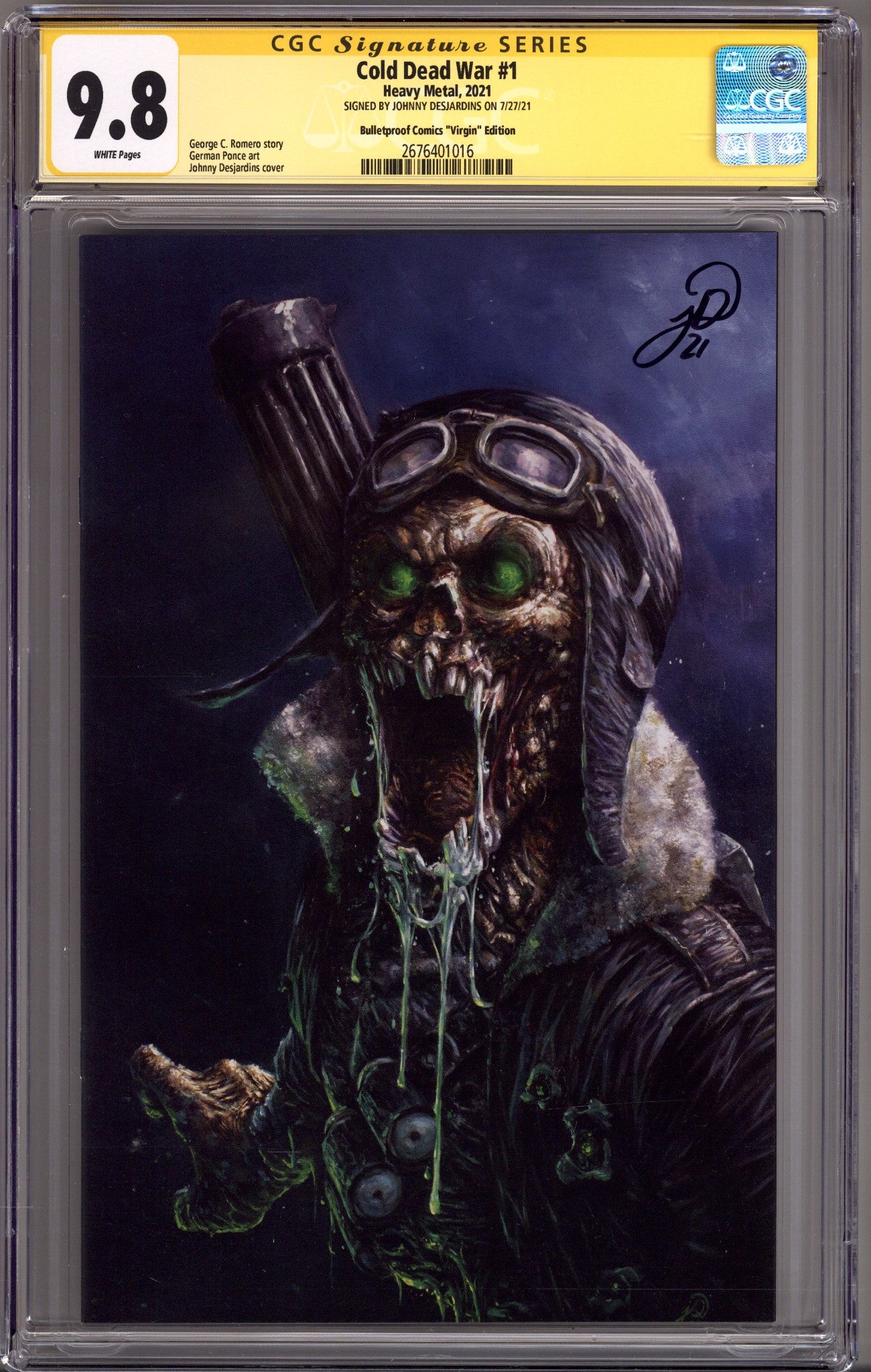 Cold Dead War 1 CGC 9.8 (NM/M) (2021) Desjardins Virgin Exclusive Variant Signed x1 Cover Johnny Desjardins 
