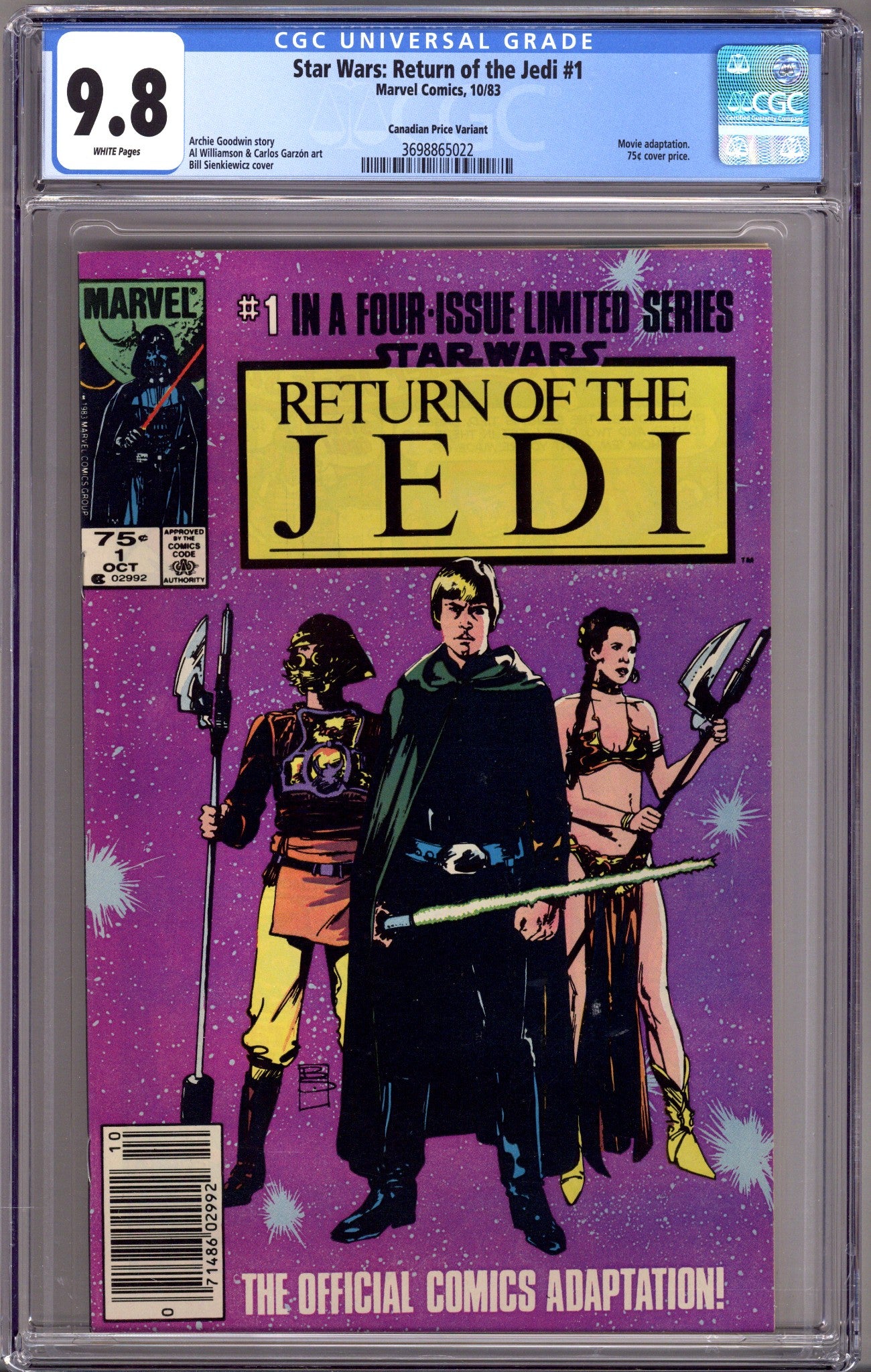 Star Wars: Return of the Jedi 1 CGC 9.8 (NM/M) (1983) Canadian Price Variant 