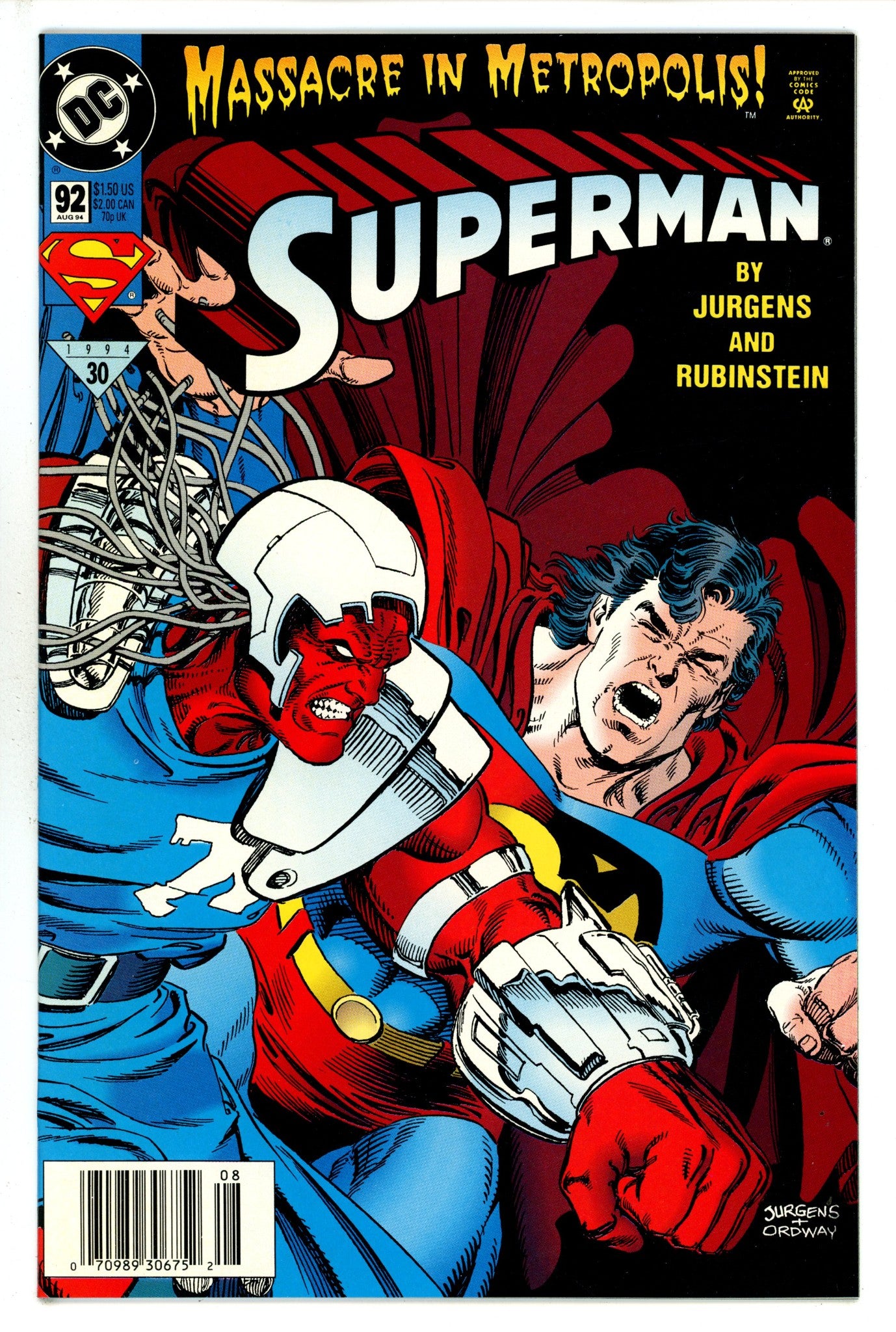 Superman Vol 2 92 Newsstand VF/NM (1994)