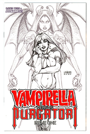 Vampirella versus Purgatori 1 Mid Grade (2021) Linsner B&W Incentive Variant