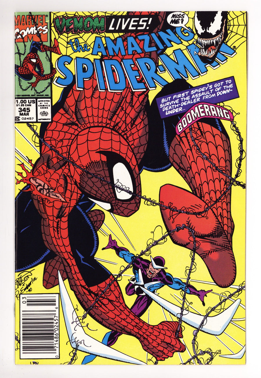 The Amazing Spider-Man Vol 1 345 NM- (9.2) (1991) Newsstand 