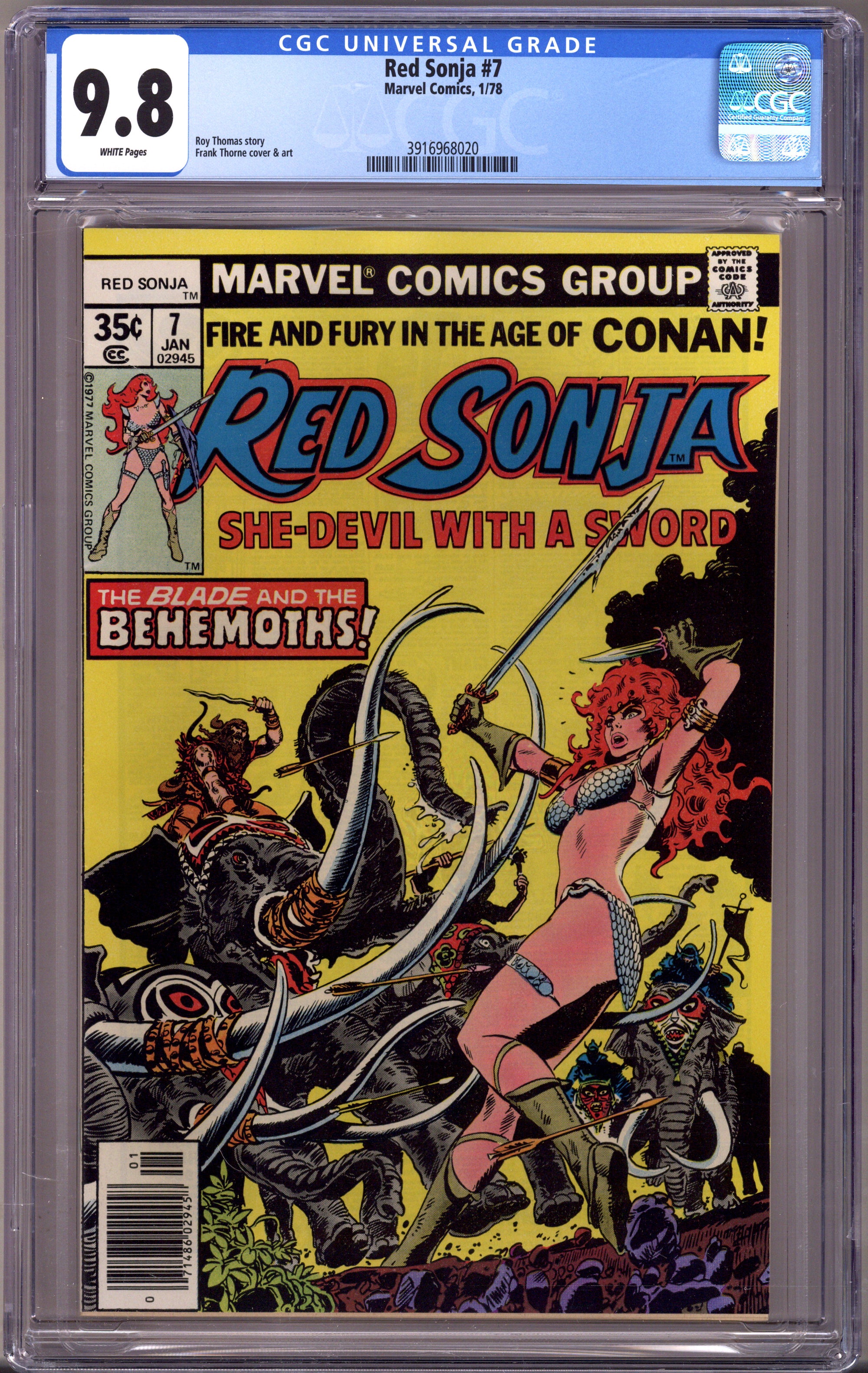 Red Sonja Vol 1 7 CGC 9.8 (NM/M) (1978) 
