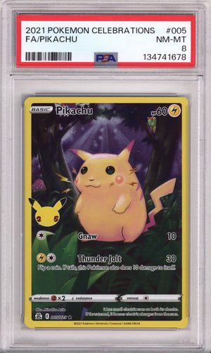 Pokemon Celebrations Full Art/Pikachu PSA Near Mint-Mint 8 (2021)