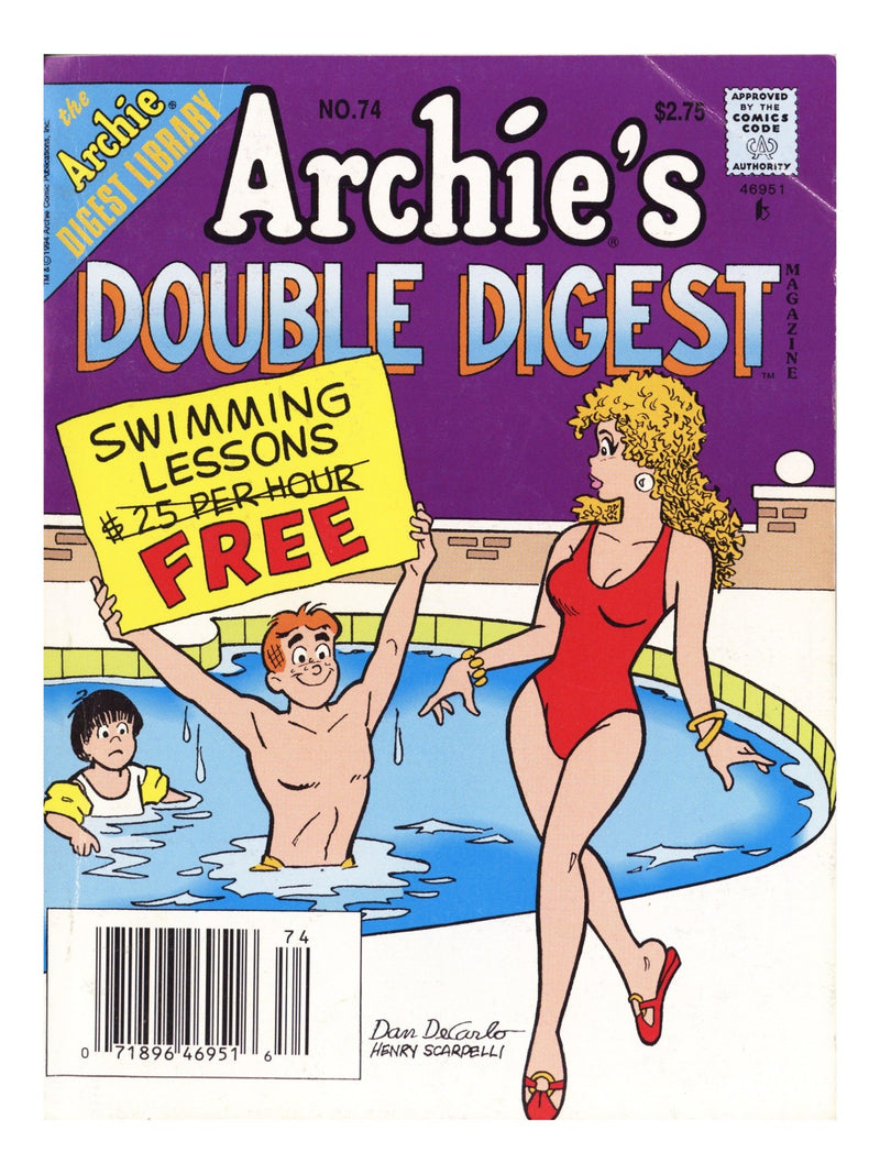 Archie's Double Digest Magazine 74 Low Grade (1994) Newsstand 