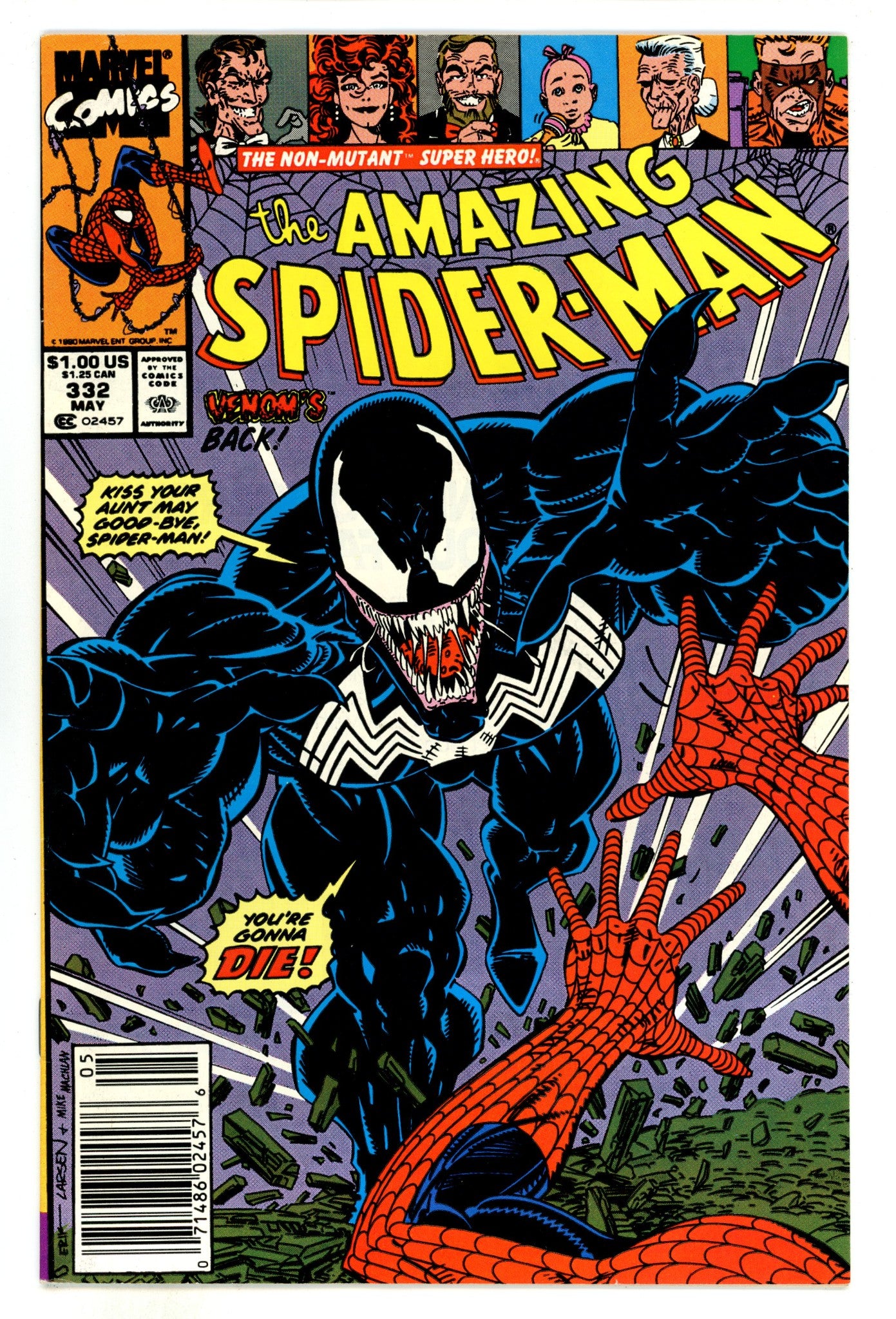 The Amazing Spider-Man Vol 1 332 FN+ (6.5) (1990) Newsstand 