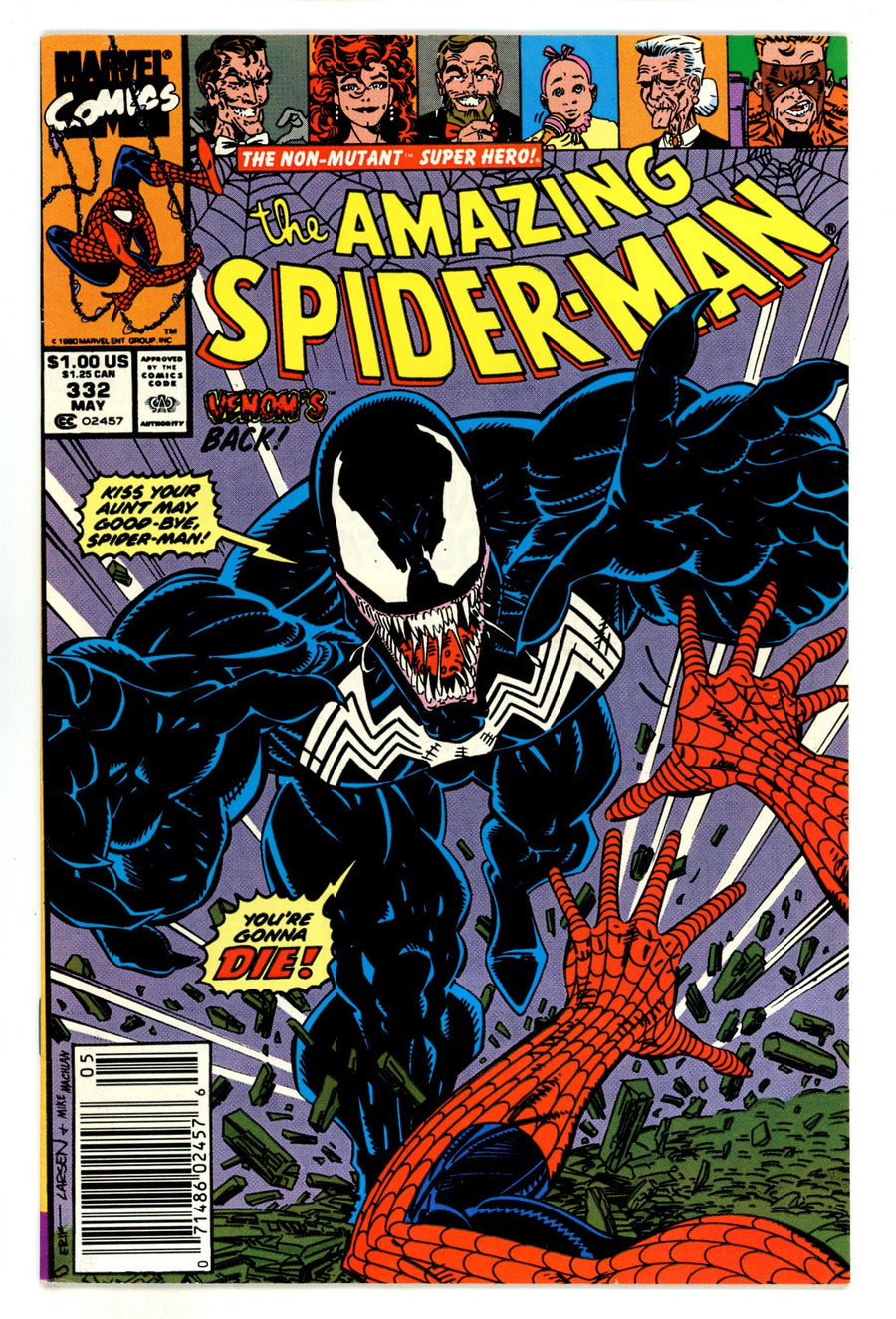 The Amazing Spider-Man Vol 1 332 FN+ (6.5) (1990) Newsstand 