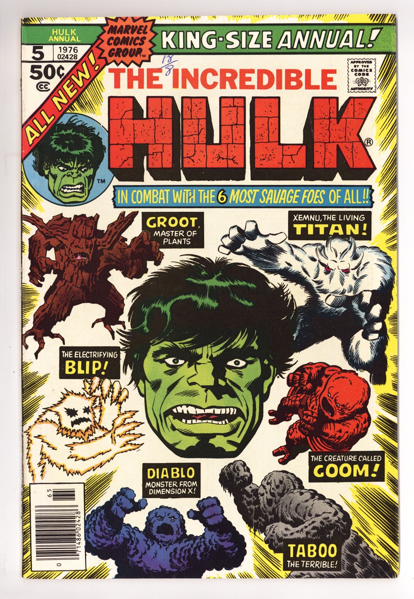 The Incredible Hulk Annual Vol 1 5 VF (8.0) (1976) 