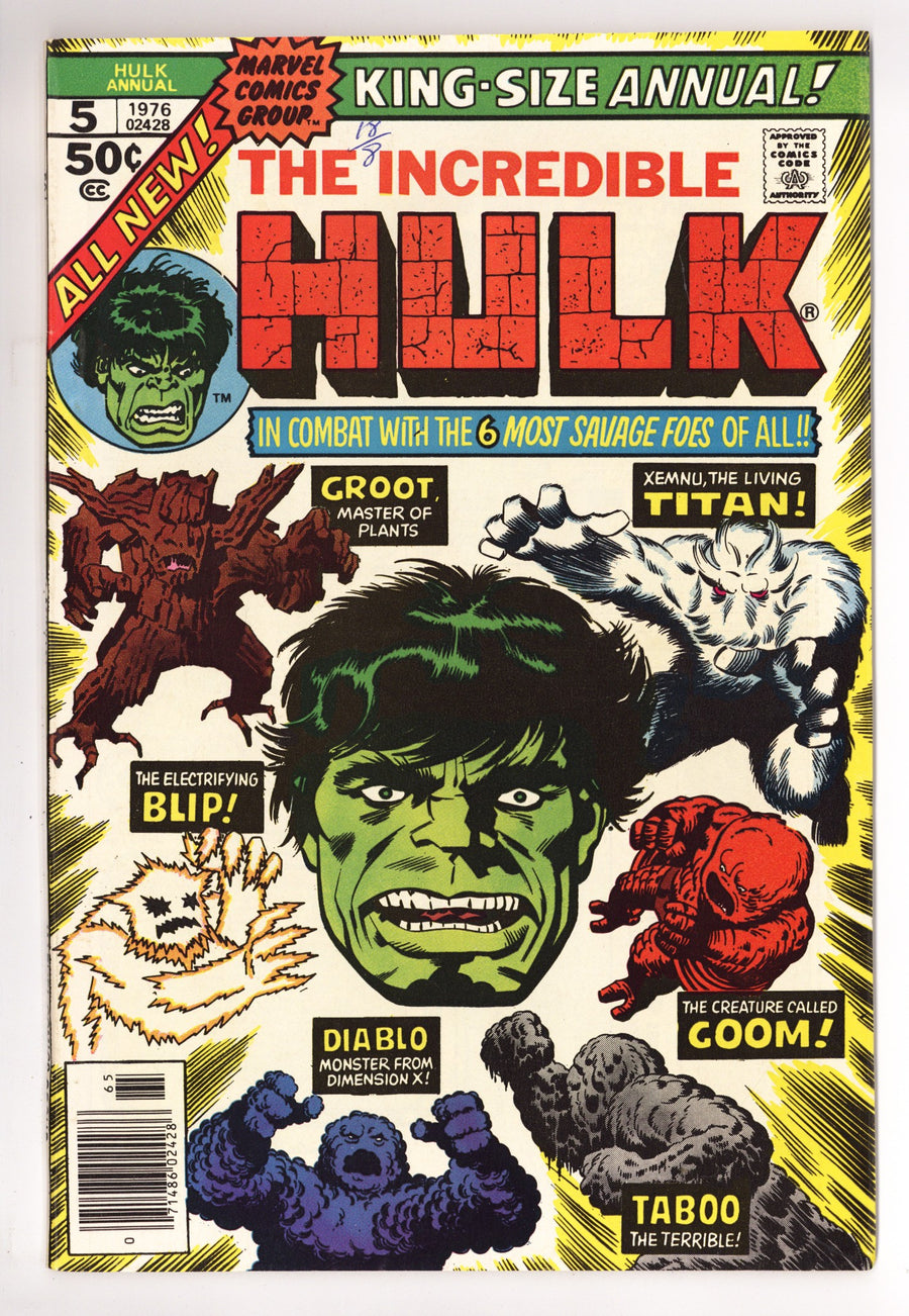 The Incredible Hulk Annual Vol 1 5 VF (8.0) (1976) 