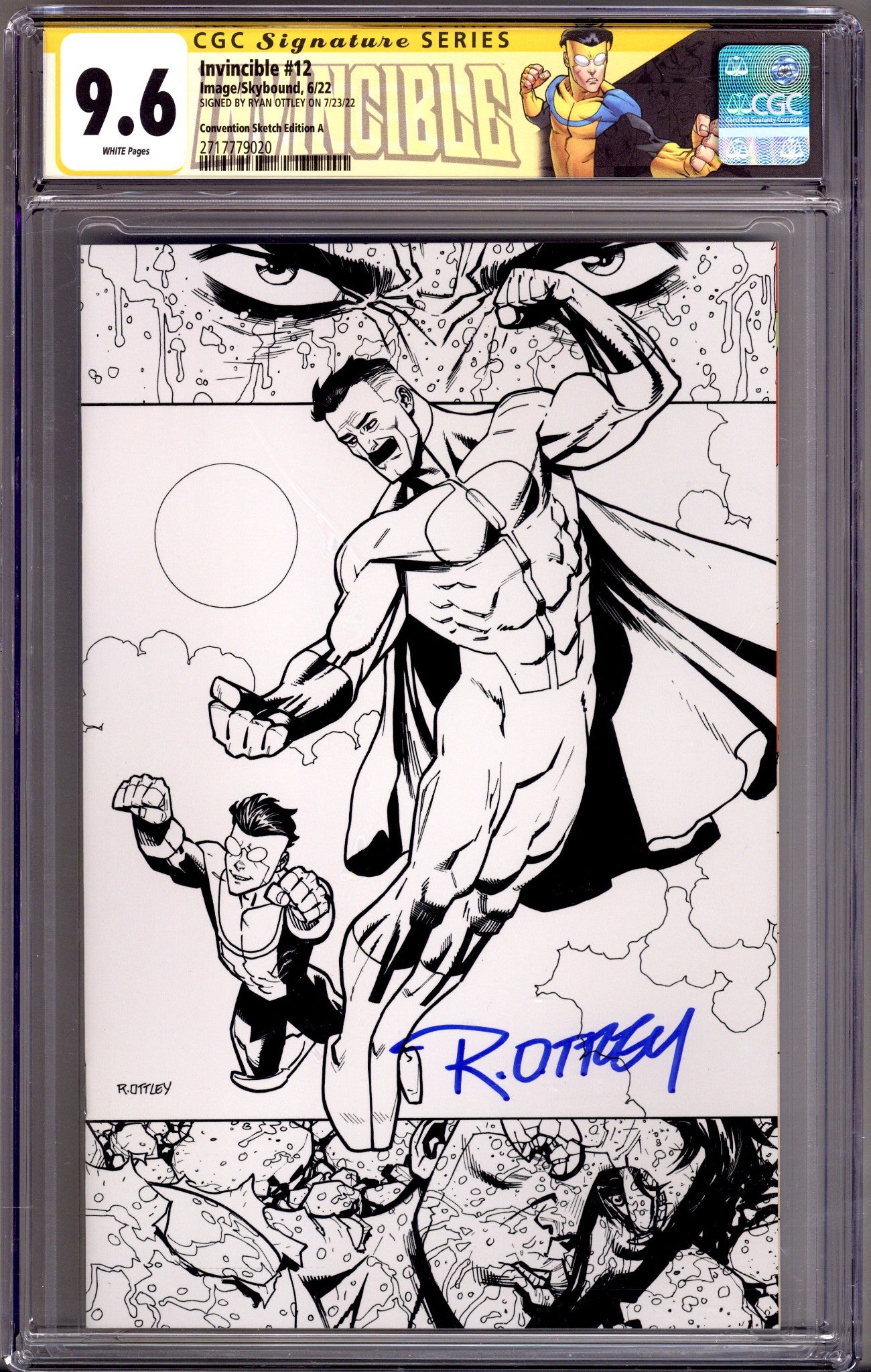 Invincible 12 CGC 9.6 (NM+) (2022) Sketch Virgin Convention Variant Signed x1 Cover Ryan Ottley 