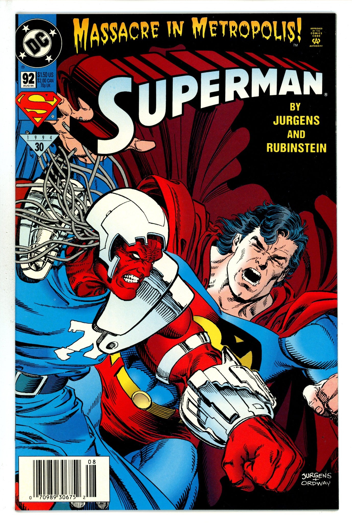 Superman Vol 2 92 Newsstand NM- (1994)