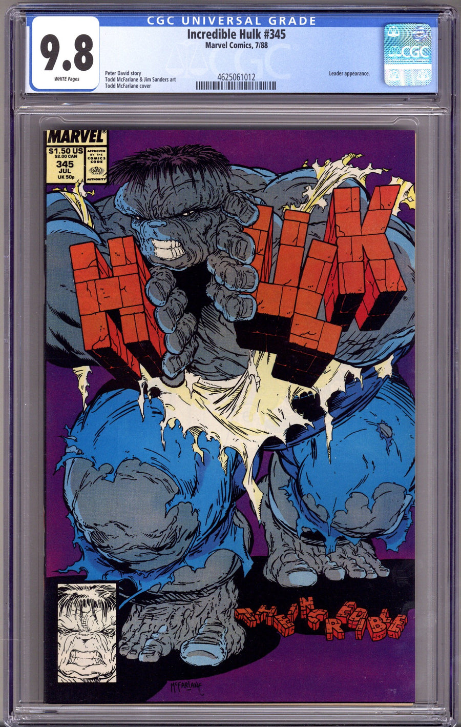 The Incredible Hulk Vol 1 345 CGC 9.8 (NM/M)   (1988)        