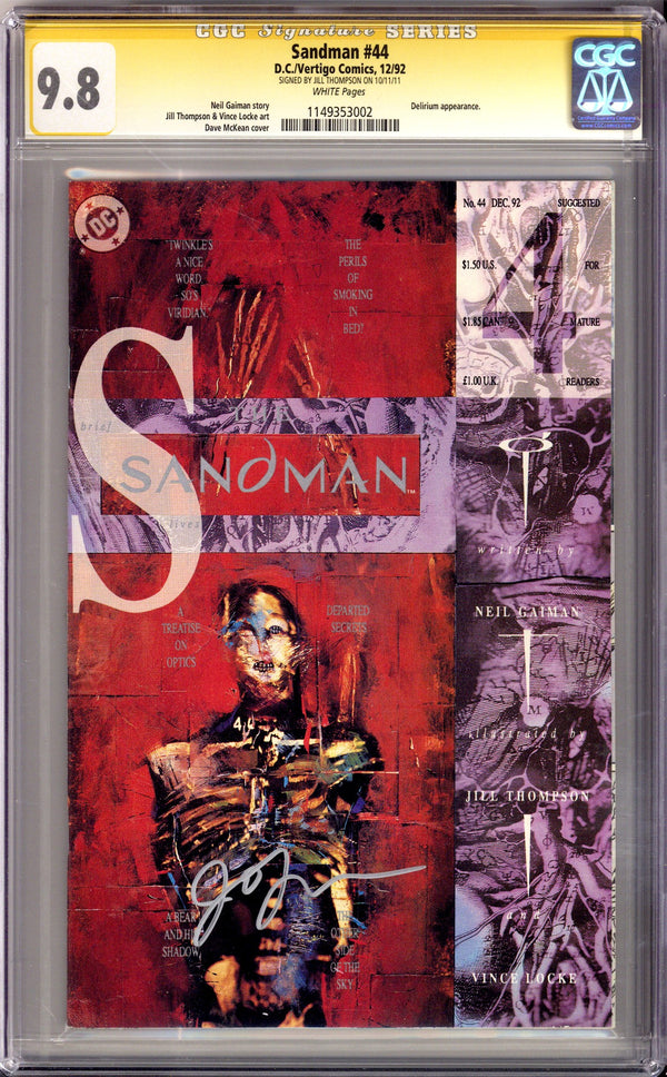 Sandman Vol 2 44 CGC 9.8 (NM/M) (1992) Signed x1 Cover Jill Thompson