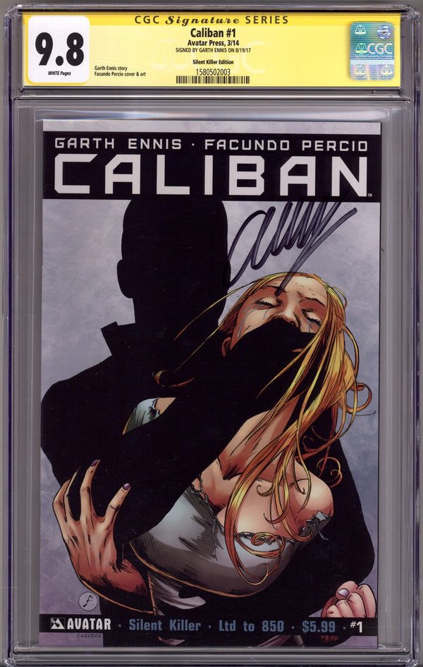 Caliban 1 CGC 9.8 (NM/M) (2014) Percio Silent Killer Variant Signed x1 Cover Garth Ennis