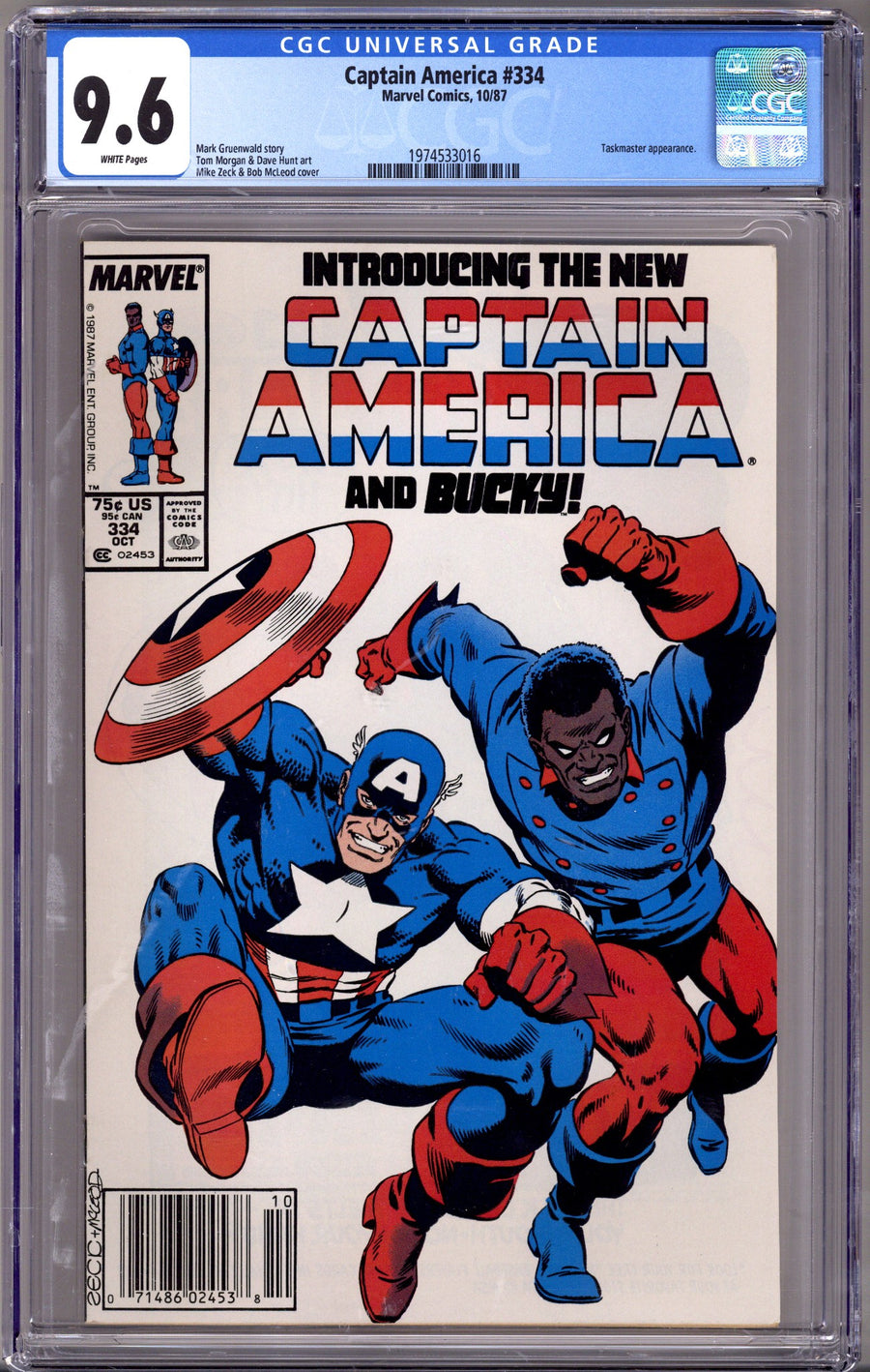 Captain America Vol 1 334 CGC 9.6 (NM+) (1987) Newsstand 