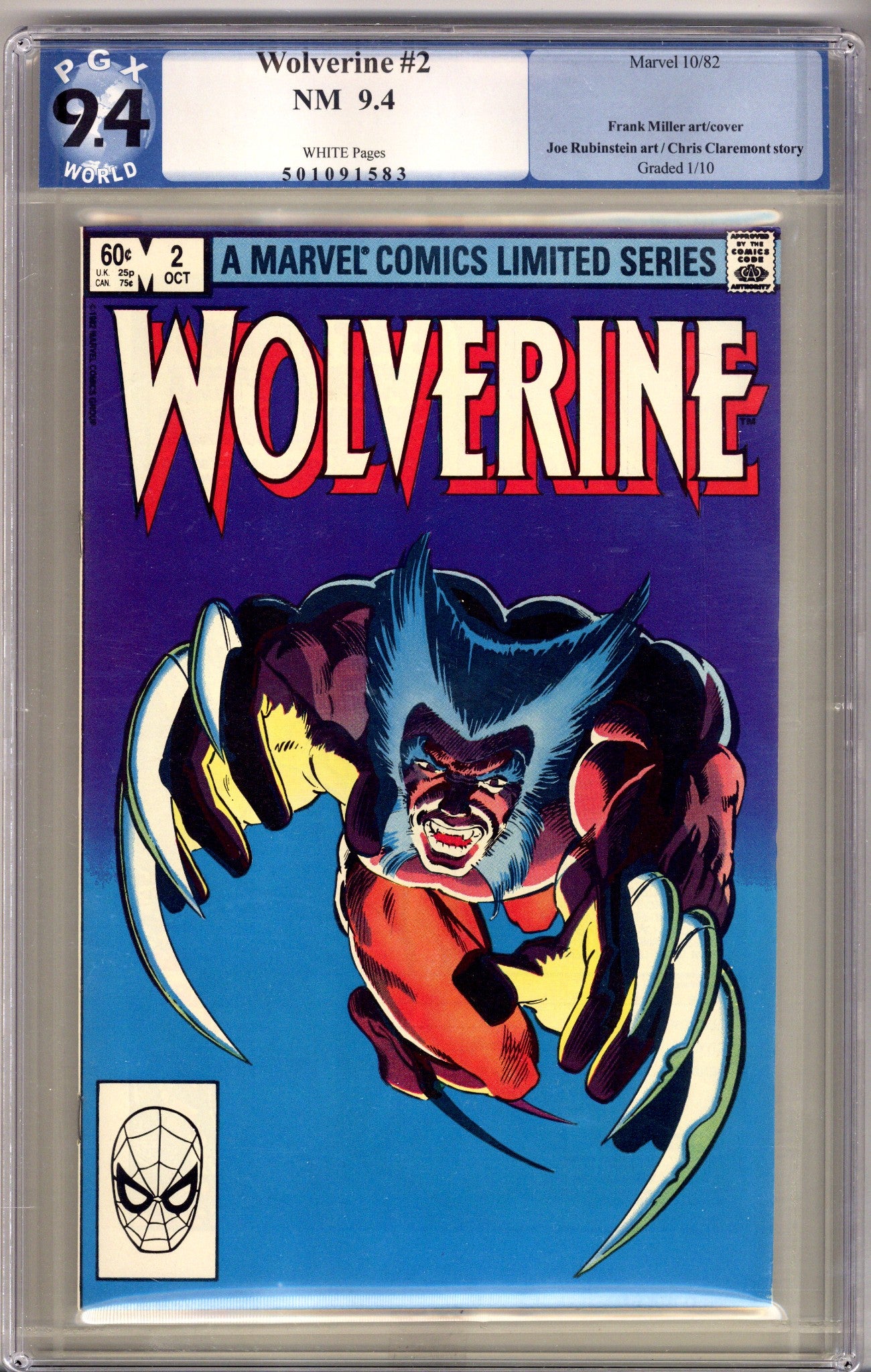 Wolverine Vol 1 2 PGX 9.4 (NM)   (1982)        