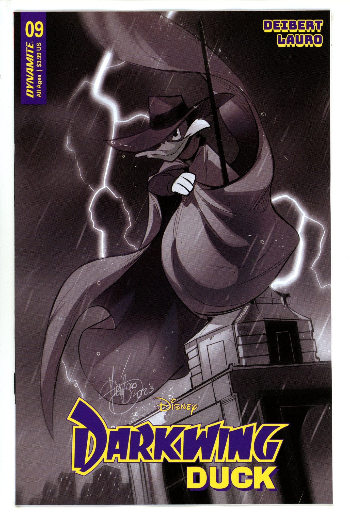 Darkwing Duck 9 Andolfo B&W Incentive Variant (2023)