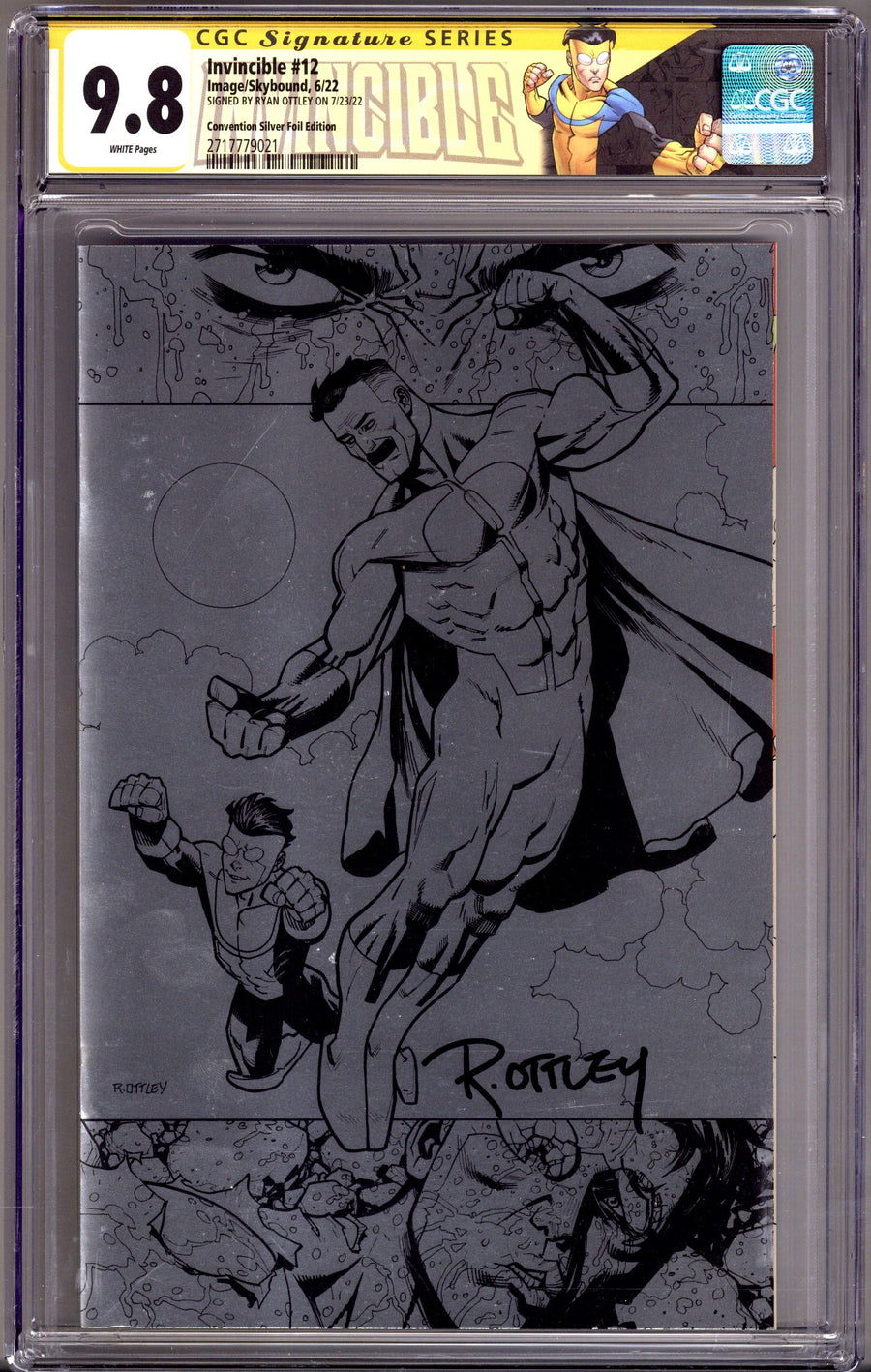 Invincible 12 CGC 9.8 (NM/M) (2022) Silver Foil Virgin Convention Variant Signed x1 Cover Ryan Ottley 