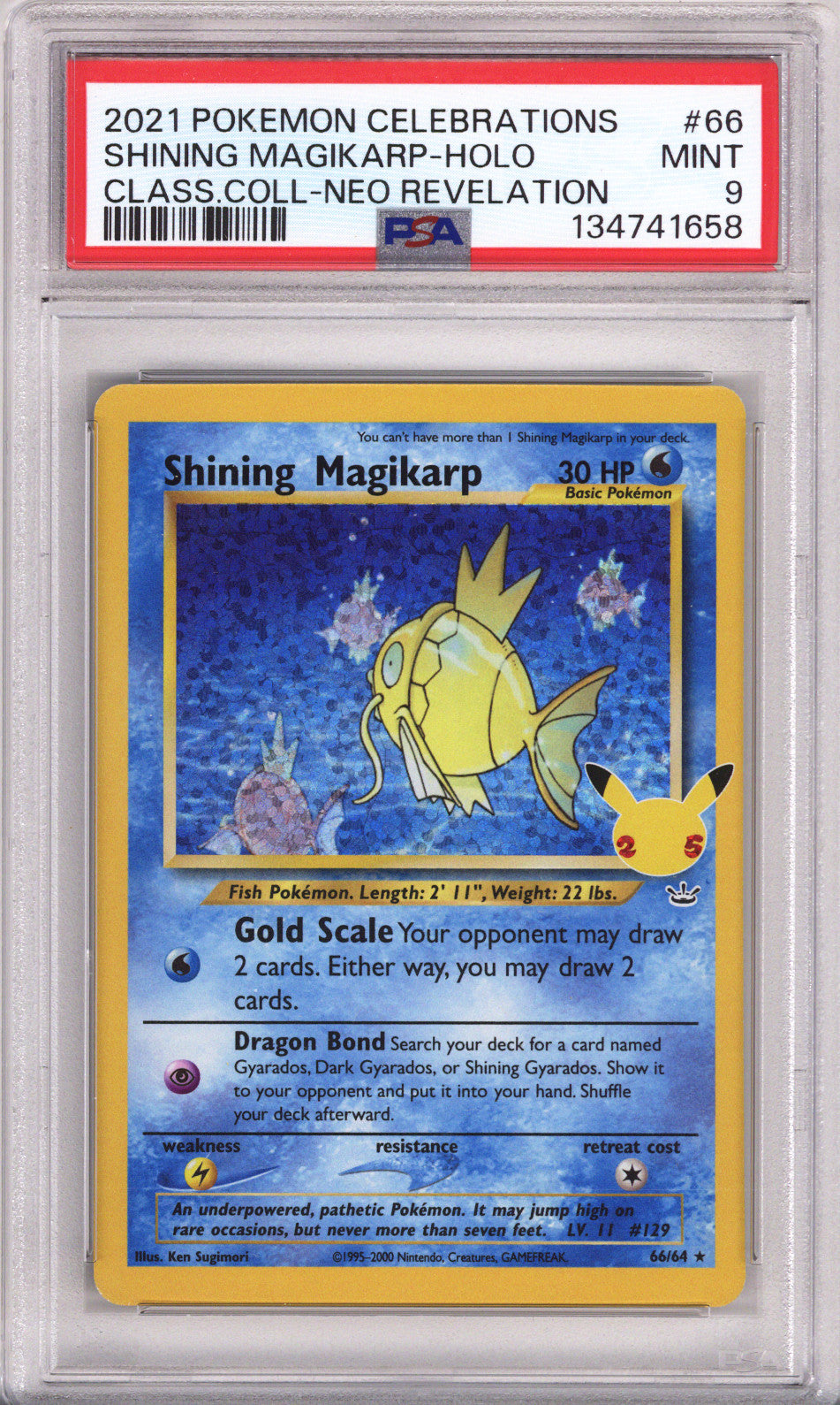 Pokemon Celebrations Classic Collection Shining Magikarp-Holo PSA Mint 9 (2021)