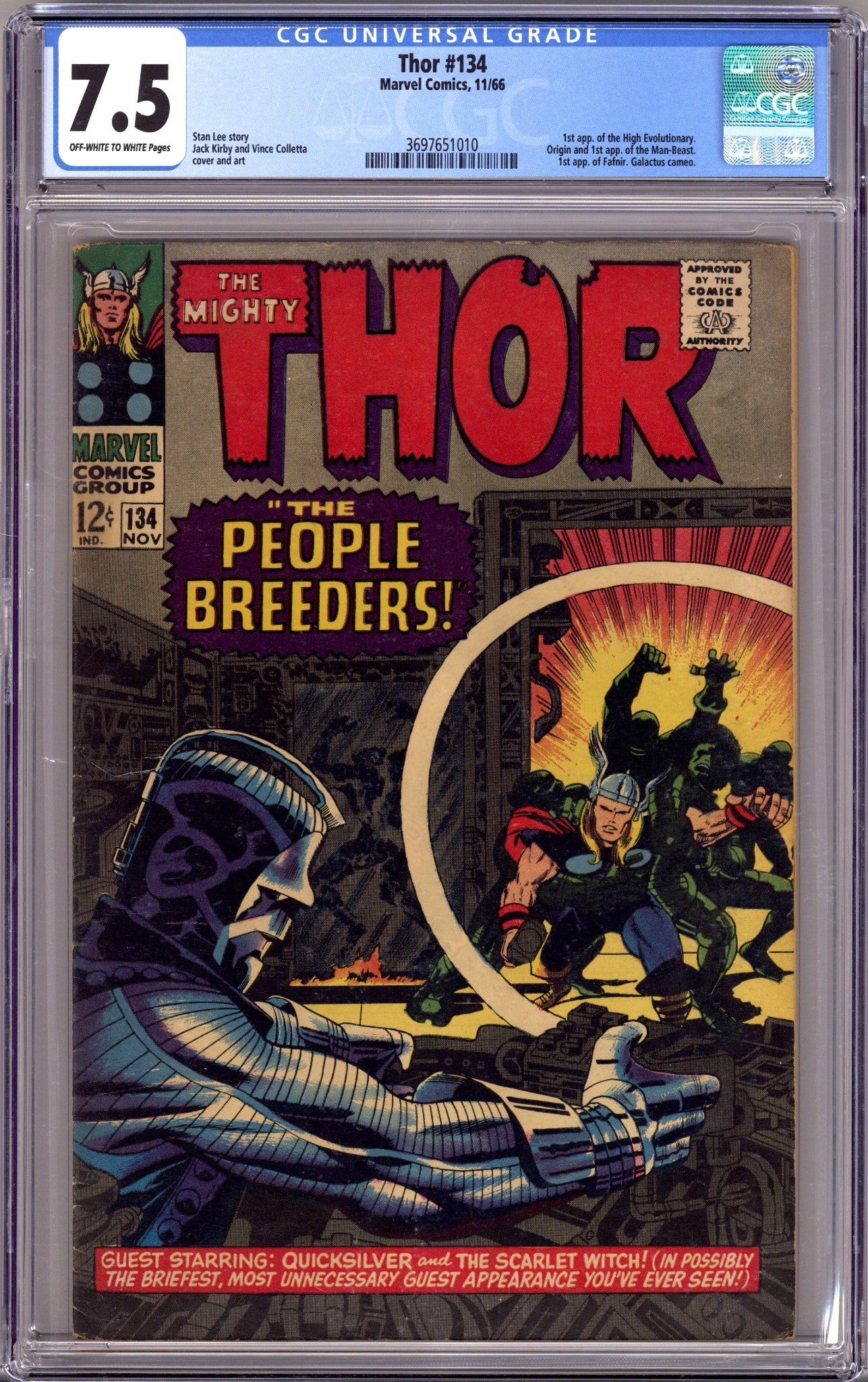 Thor Vol 1 134 CGC 7.5 (VF-) (1966) 