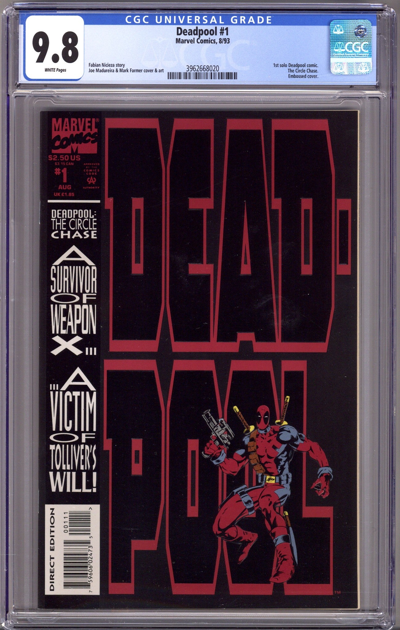 Deadpool: The Circle Chase 1 CGC 9.8 (NM/M) (1993) 