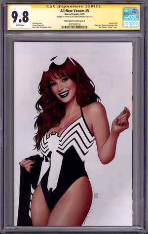 All-New Venom 5 CGC 9.8 (NM/M) (2025) Christopher Negative Space Exclusive Variant Signed x1 Cover John Tyler Christopher