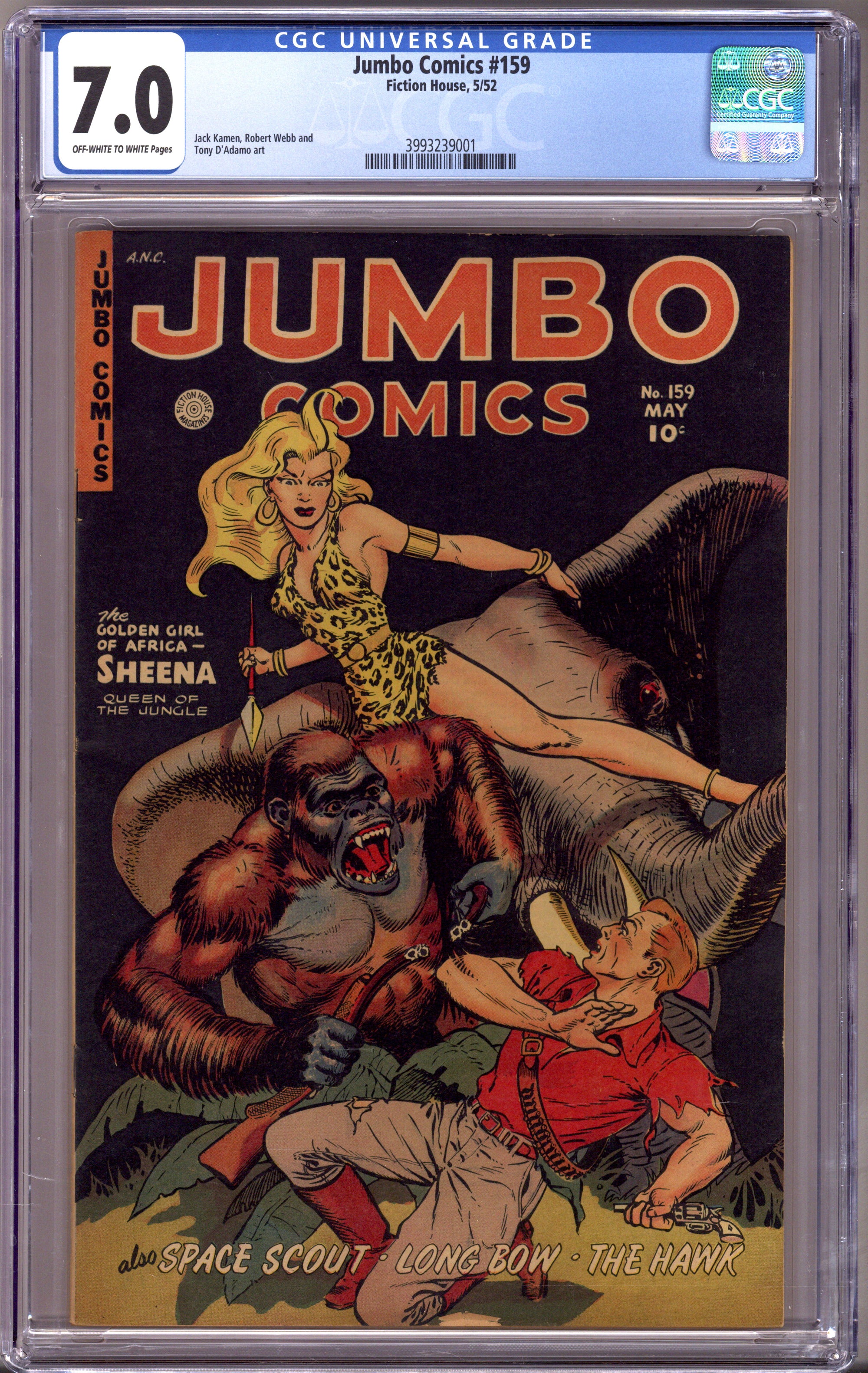 Jumbo Comics 159 CGC 7.0 (FN/VF) (1952) 