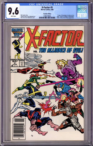 X-Factor Vol 1 5 CGC 9.6 (NM+) (1986) Canadian Price Variant