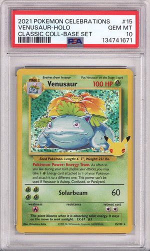 Pokemon Celebrations Classic Collection Venusaur-Holo PSA Gem Mint 10 (2021)