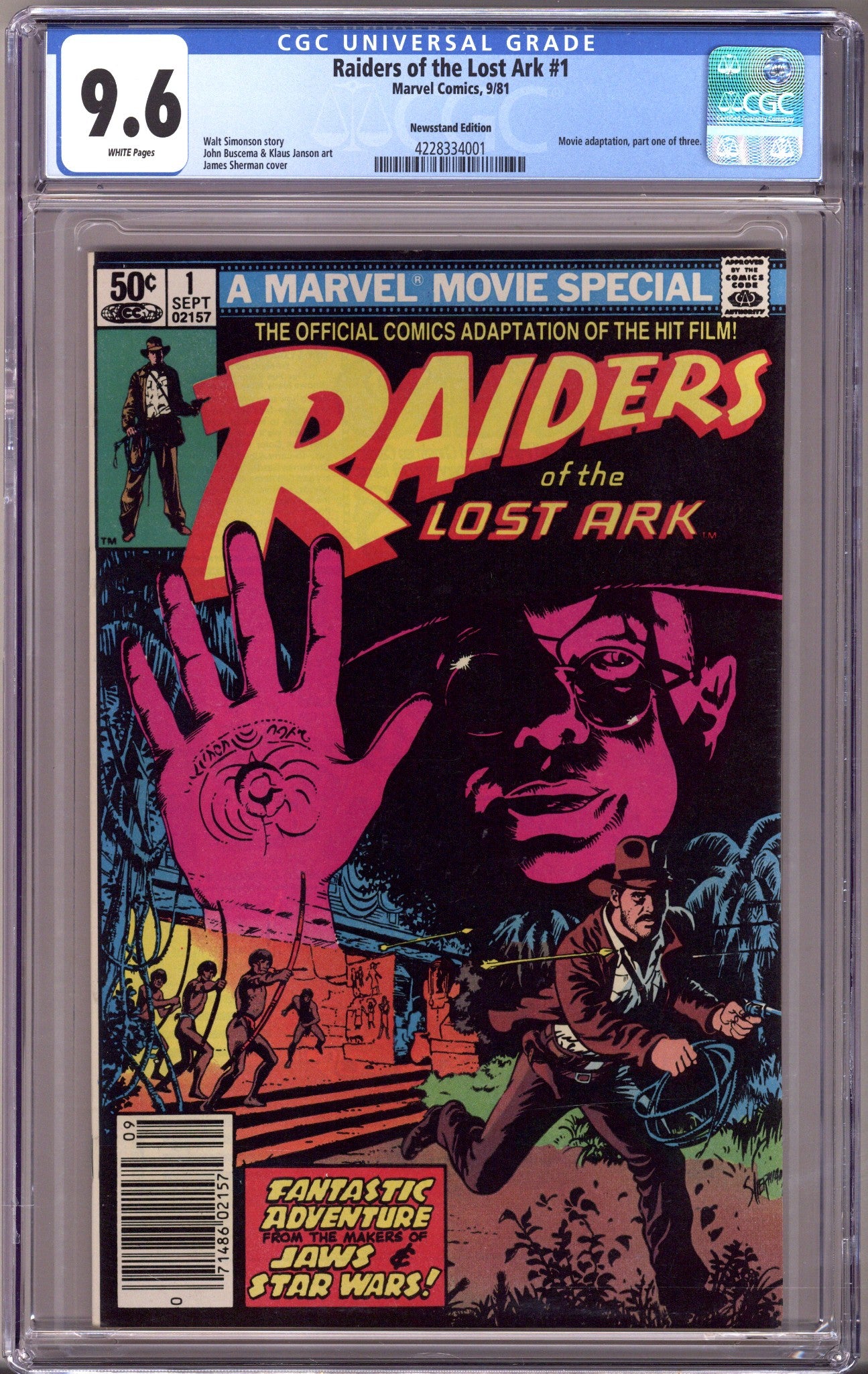 Raiders of the Lost Ark 1 CGC 9.6 (NM+) (1981) Newsstand 