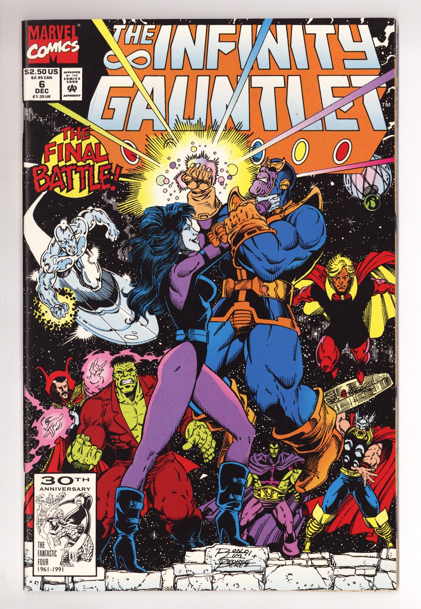 The Infinity Gauntlet Vol 1 6 NM- (9.2) (1991) 