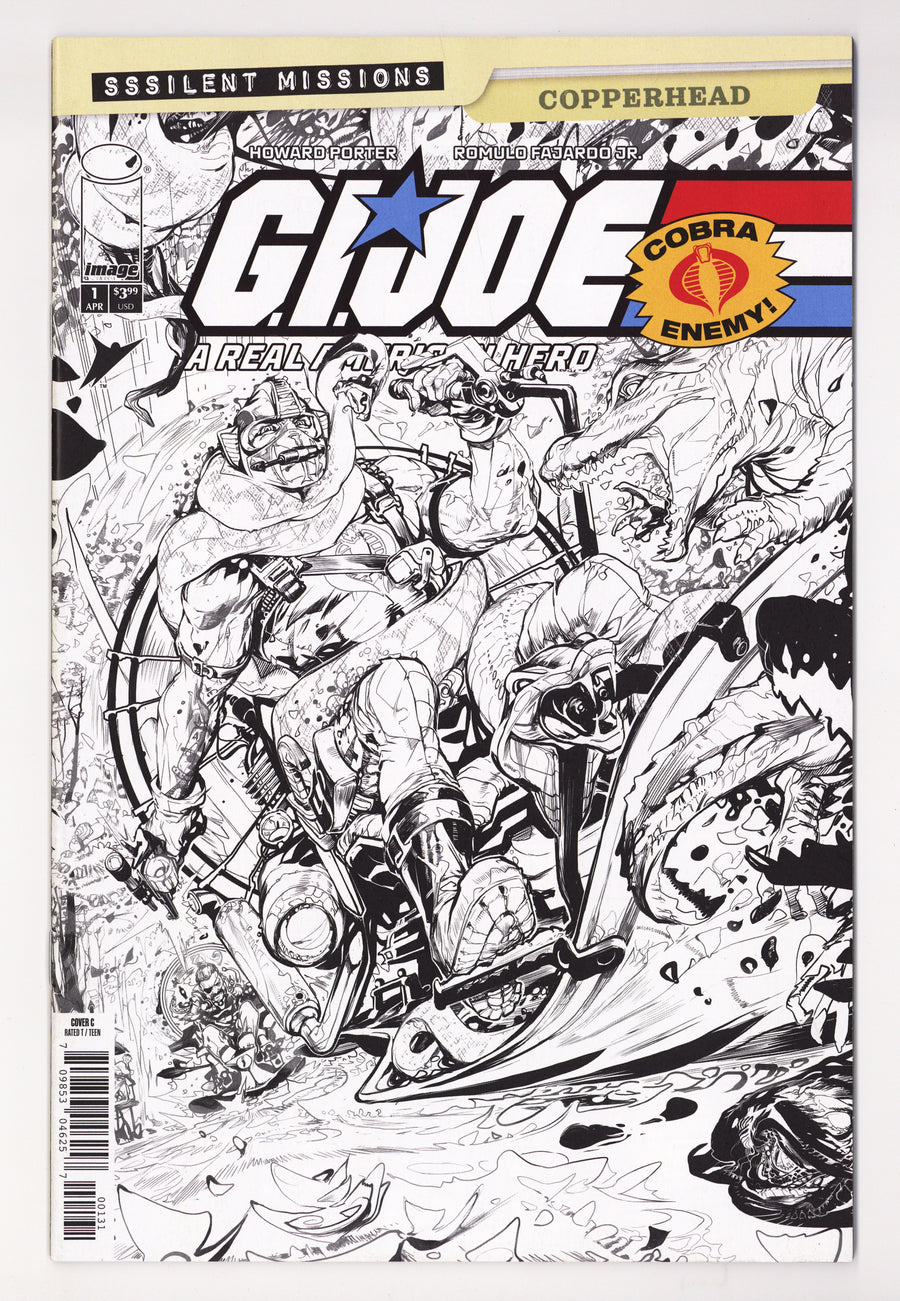 G.I. Joe: A Real American Hero Sssilent Missions Copperhead   1  VF+ (8.5)   (2026) Porter B&W   Incentive Variant  