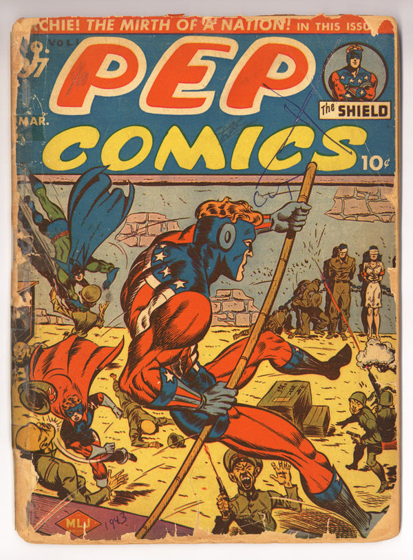 Pep Comics Vol 1 37 FR (1.0) Tape, Panel Clipped (1943)