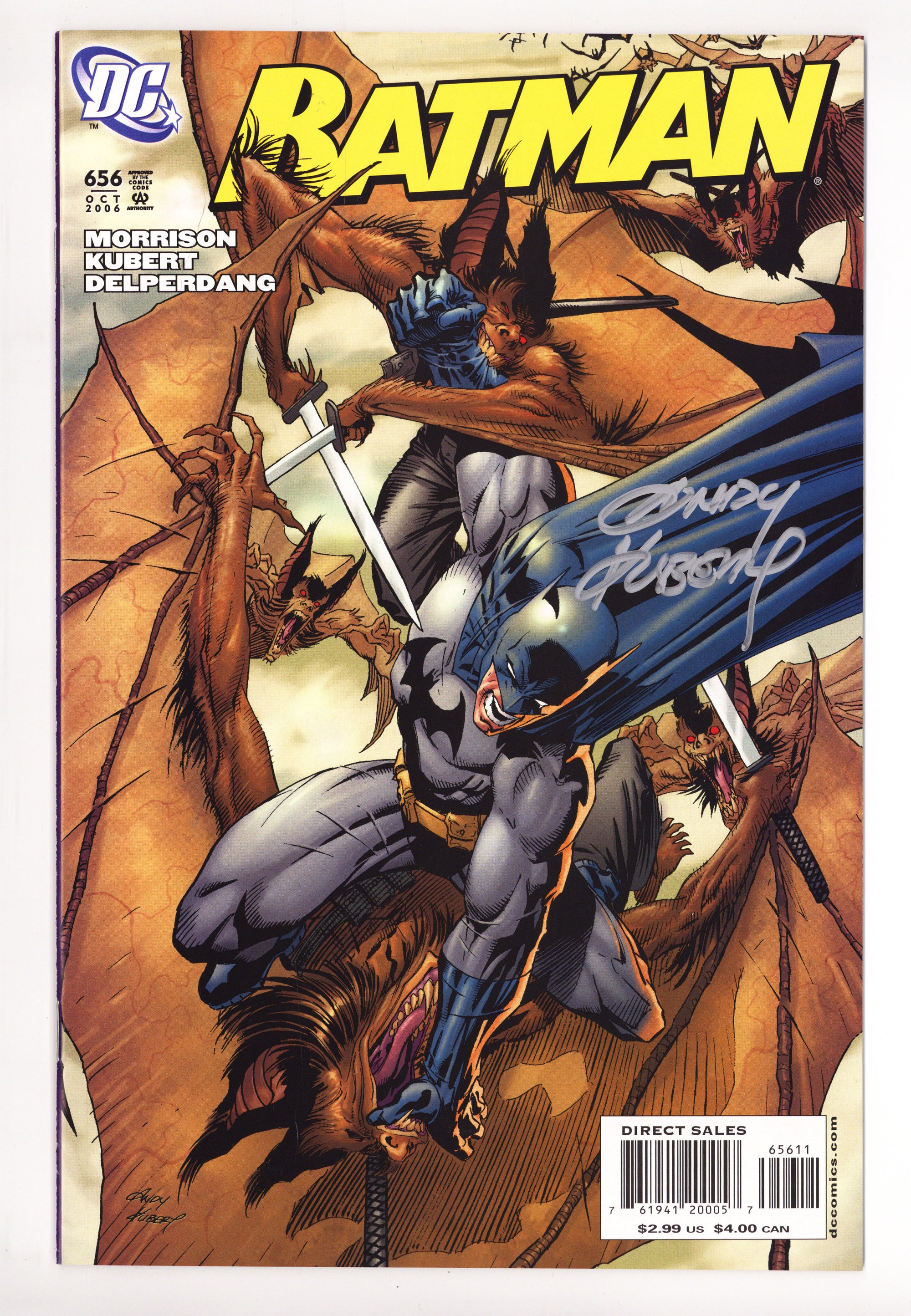 Batman Vol 1 656 VF/NM (9.0) (2006) Signed x1 Cover Andy Kubert 