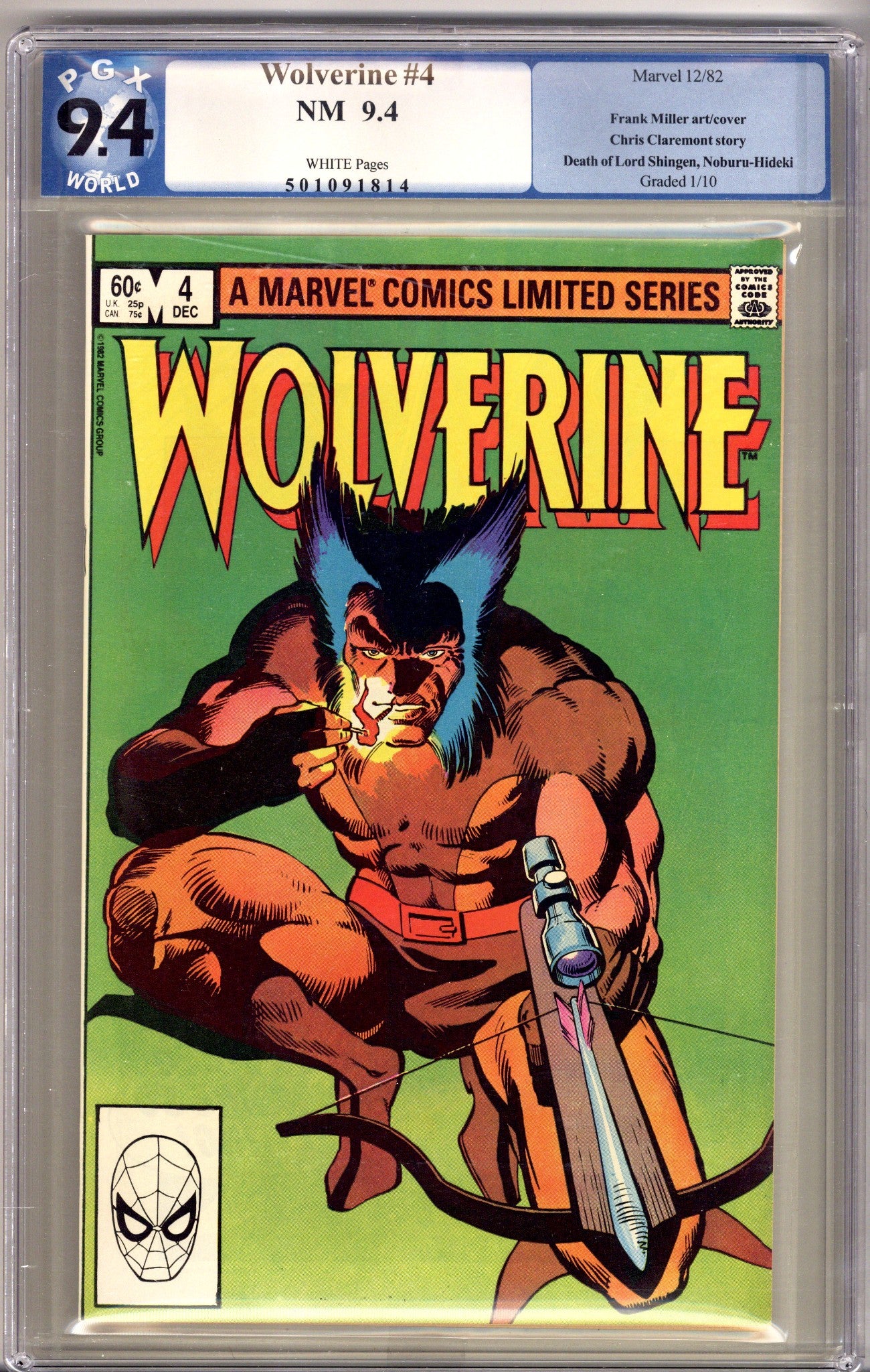 Wolverine Vol 1 4 PGX 9.4 (NM)   (1982)        