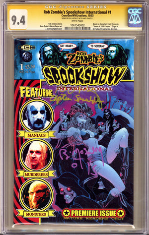 Rob Zombie's Spookshow International 1 CGC 9.4 (NM) (2003) Campbell Variant Signed x2 Cover Bill Moseley & Sid Haig