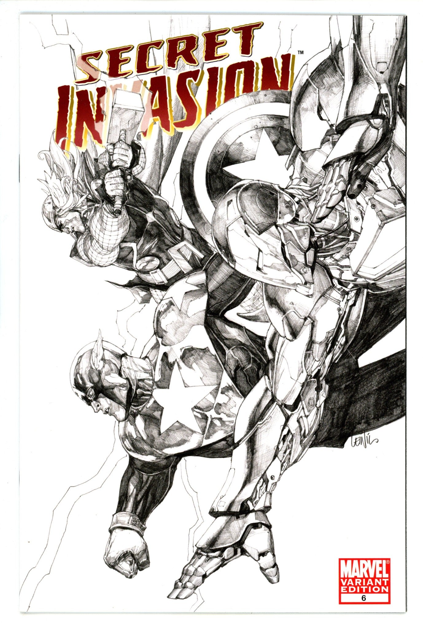 Secret Invasion 6 VF- (7.5) (2008) Yu Sketch Incentive Variant 