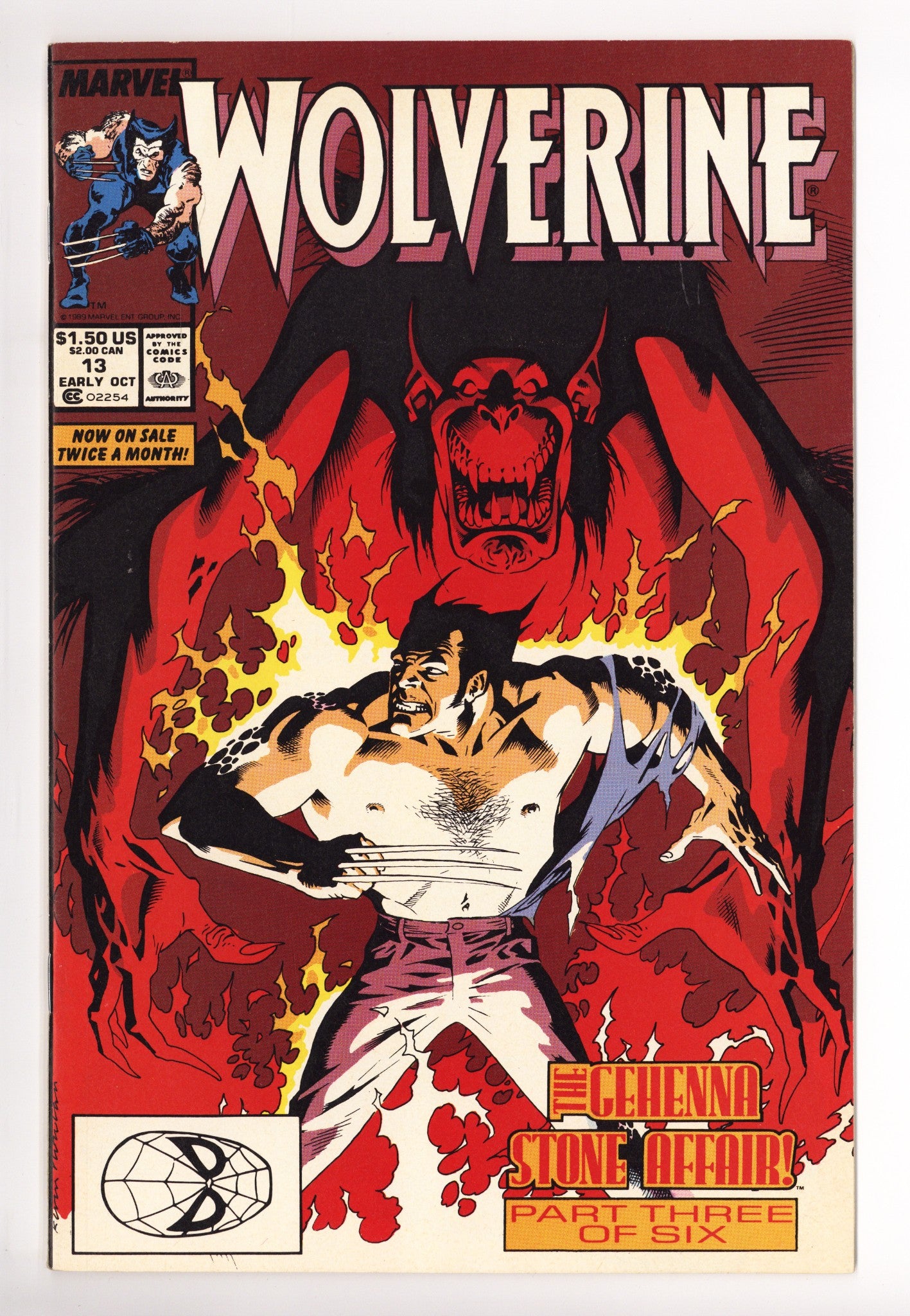 Wolverine Vol 2 13  High Grade   (1989)        