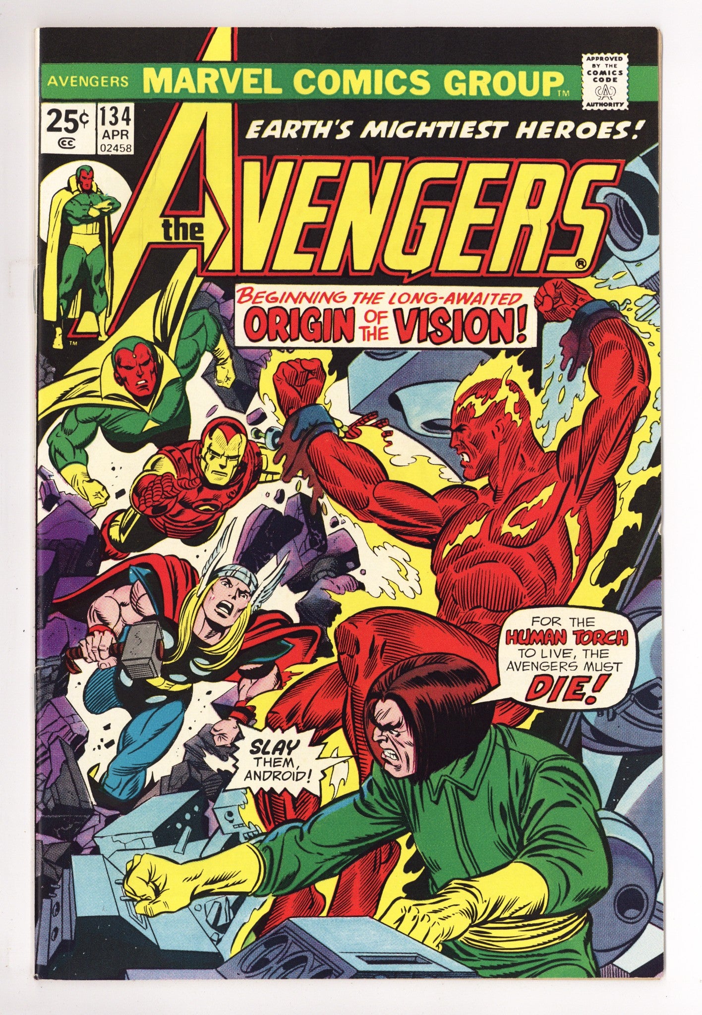 The Avengers Vol 1 134 VF (8.0) (1975) 