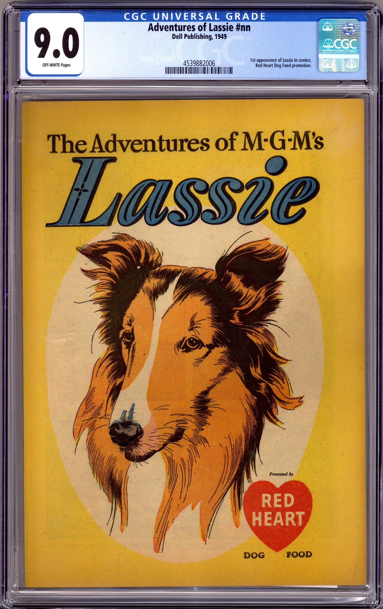 The Adventures of M-G-M.'s Lassie Presented by Red Heart Dog Food [nn] CGC 9.0 (VF/NM) (1949)